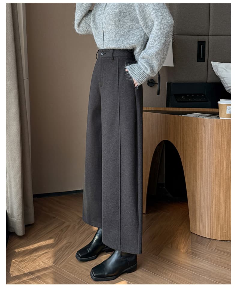 실사 오래된 돈 바람 모직 풍선 바지 여성 슬림해 보이는 품격 캐주얼 바지 미니멀리즘 9부 바지 작은 키 모통이 칼 바지 상세 이미지 18