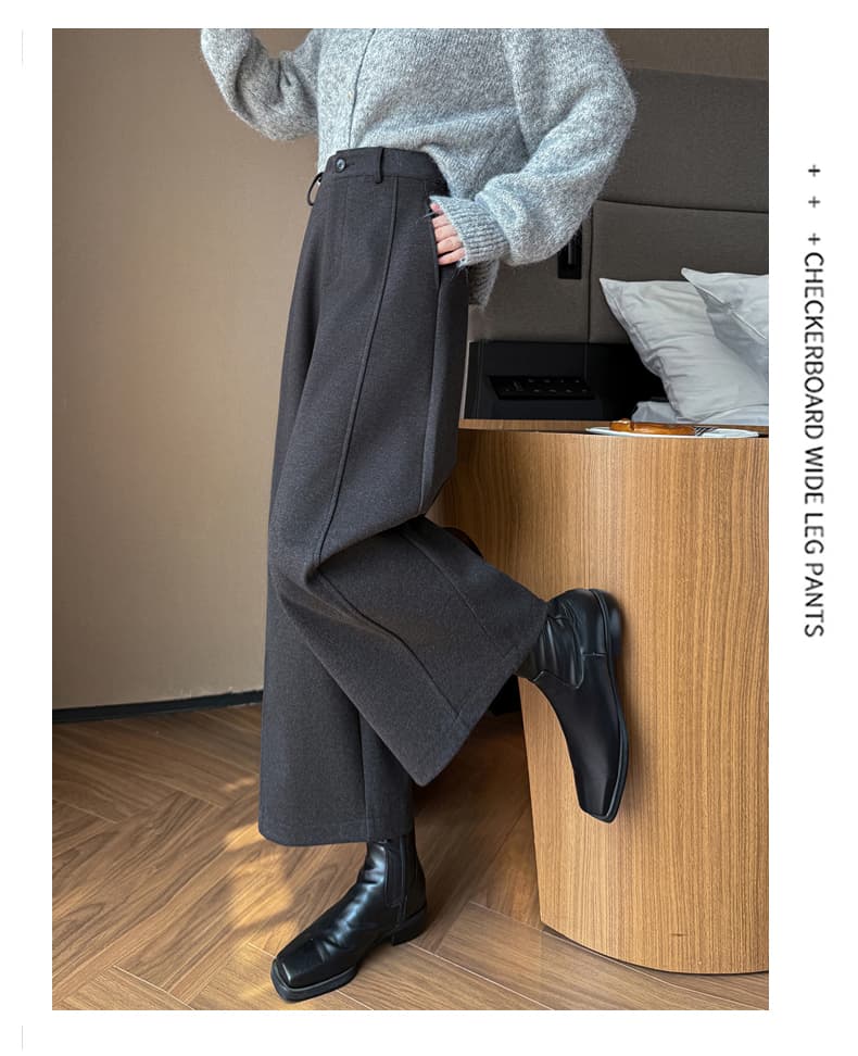 실사 오래된 돈 바람 모직 풍선 바지 여성 슬림해 보이는 품격 캐주얼 바지 미니멀리즘 9부 바지 작은 키 모통이 칼 바지 상세 이미지 19