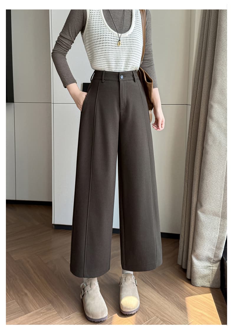 실사 작은 키 모직 긴 바지 여성 가을 겨울철 캐주얼 바지 모통이 칼 바지 세련된 풍선 바지 품격 레깅스 상세 이미지 36