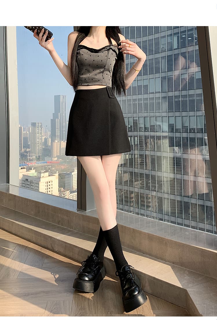 실사 2026 봄 여름 새로운 정장 반신 스커트 여성 작은 키 불규칙 A라인 스커트 하이웨이스트 타이트 스커트 미니 스커트 상세 이미지 27