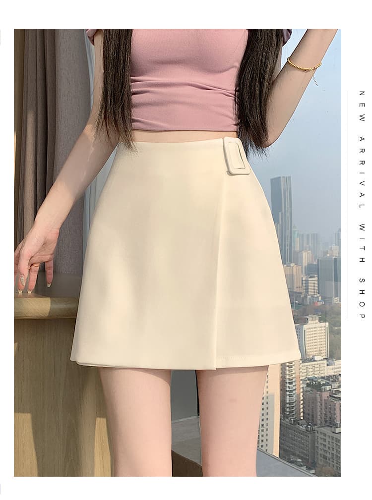 실사 2026 봄 여름 새로운 정장 반신 스커트 여성 작은 키 불규칙 A라인 스커트 하이웨이스트 타이트 스커트 미니 스커트 상세 이미지 32