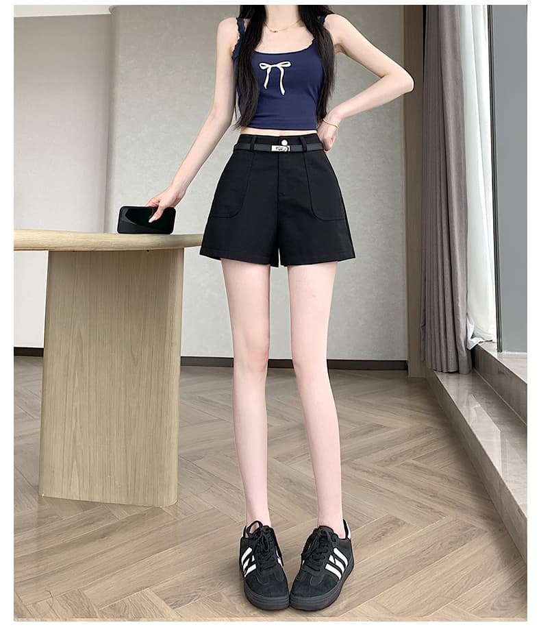 실사 군대 바람 워크웨어 반바지 여성 넓은 다리 캐주얼 바지 루즈핏 다용도 주간 실크 코튼 워크웨어 팬츠 한 마디 반바지 트렌디 상세 이미지 35