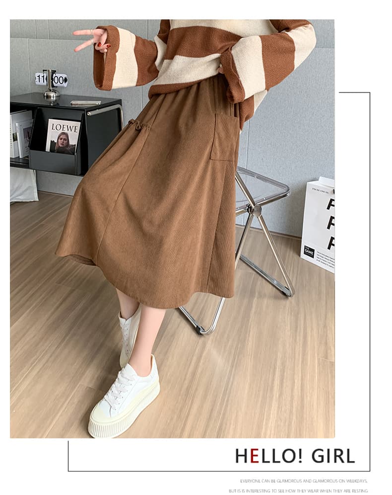 2026 가을 겨울철 빅 플레어 스커트 반신 스커트 여성 하이웨이스트 슬림해 보이는 중간 길이 스커트 목이버섯 우산 치마 외출용 만나는 A라인 스커트 상세 이미지 19