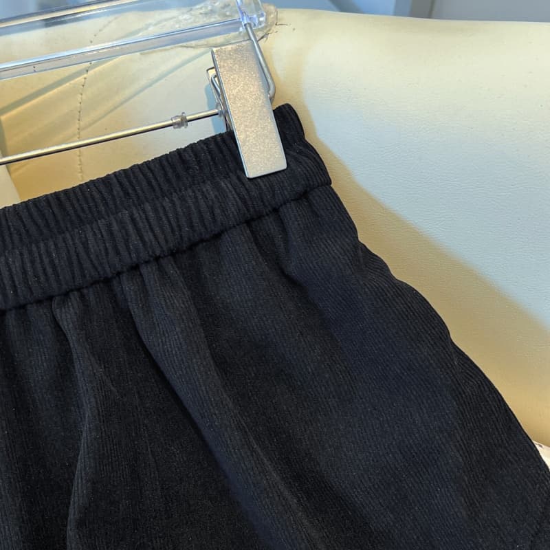 실사 가을 겨울 코듀로이 롱 스커트 중 하이웨이스트 슬림해 보이는 반신 스커트 디자인 센스 펌프 Pleat 중간 길이 스커트 불규칙 진자 치마 상세 이미지 6