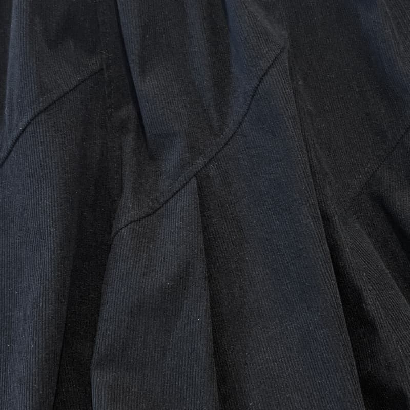 실사 가을 겨울 코듀로이 롱 스커트 중 하이웨이스트 슬림해 보이는 반신 스커트 디자인 센스 펌프 Pleat 중간 길이 스커트 불규칙 진자 치마 상세 이미지 7