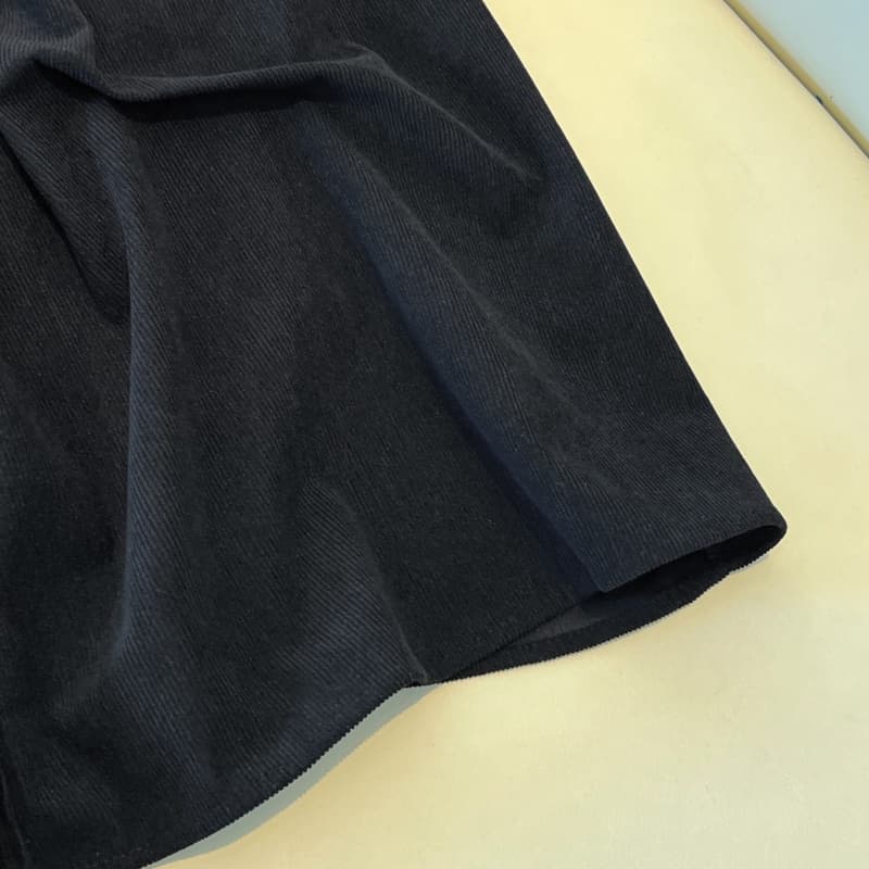 실사 가을 겨울 코듀로이 롱 스커트 중 하이웨이스트 슬림해 보이는 반신 스커트 디자인 센스 펌프 Pleat 중간 길이 스커트 불규칙 진자 치마 상세 이미지 8