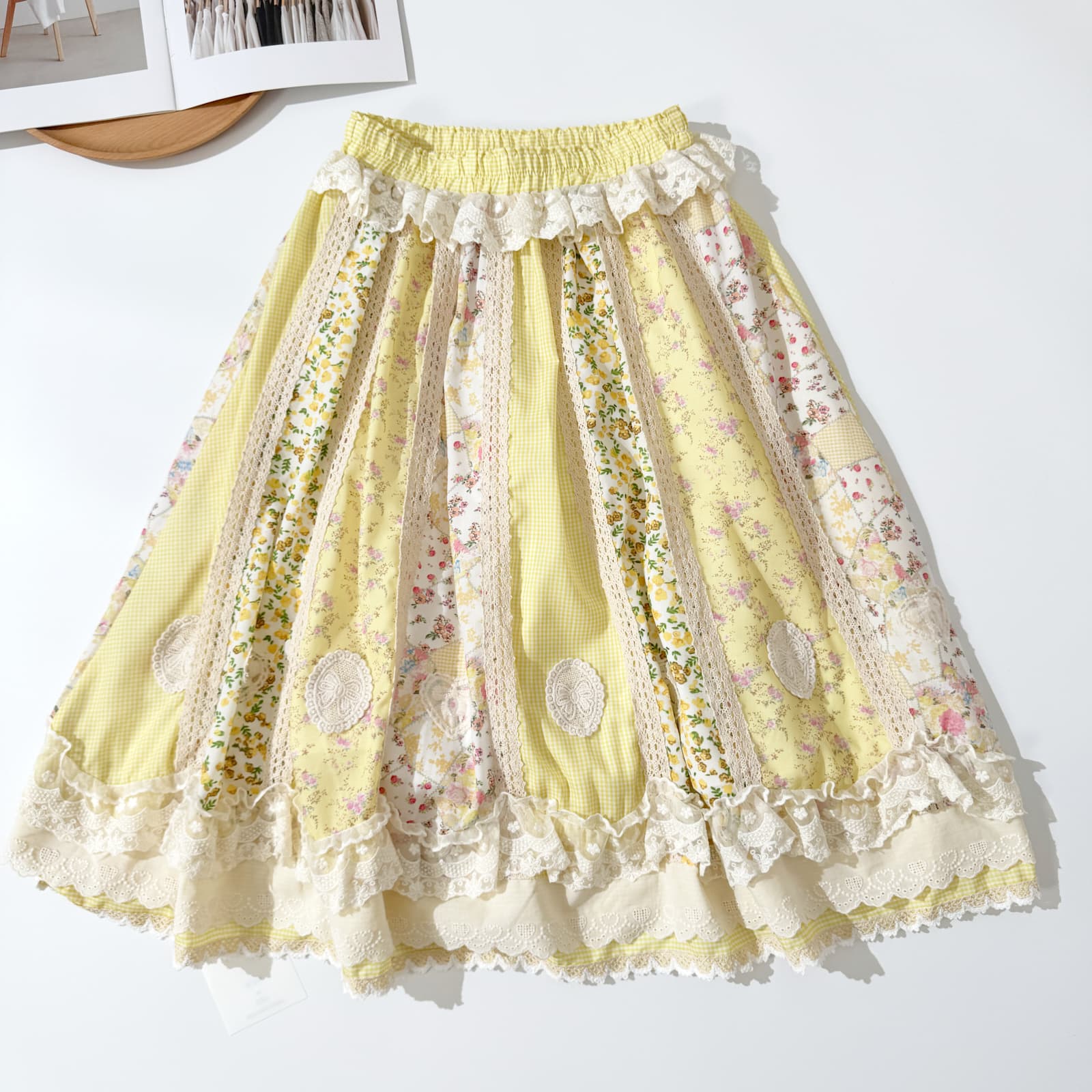 maggie s creations 가을의 날 밀 귀 직접 만든 센 부서 고대 복장 센스 싸움 천 꽃무늬 반신 스커트 이미지 6