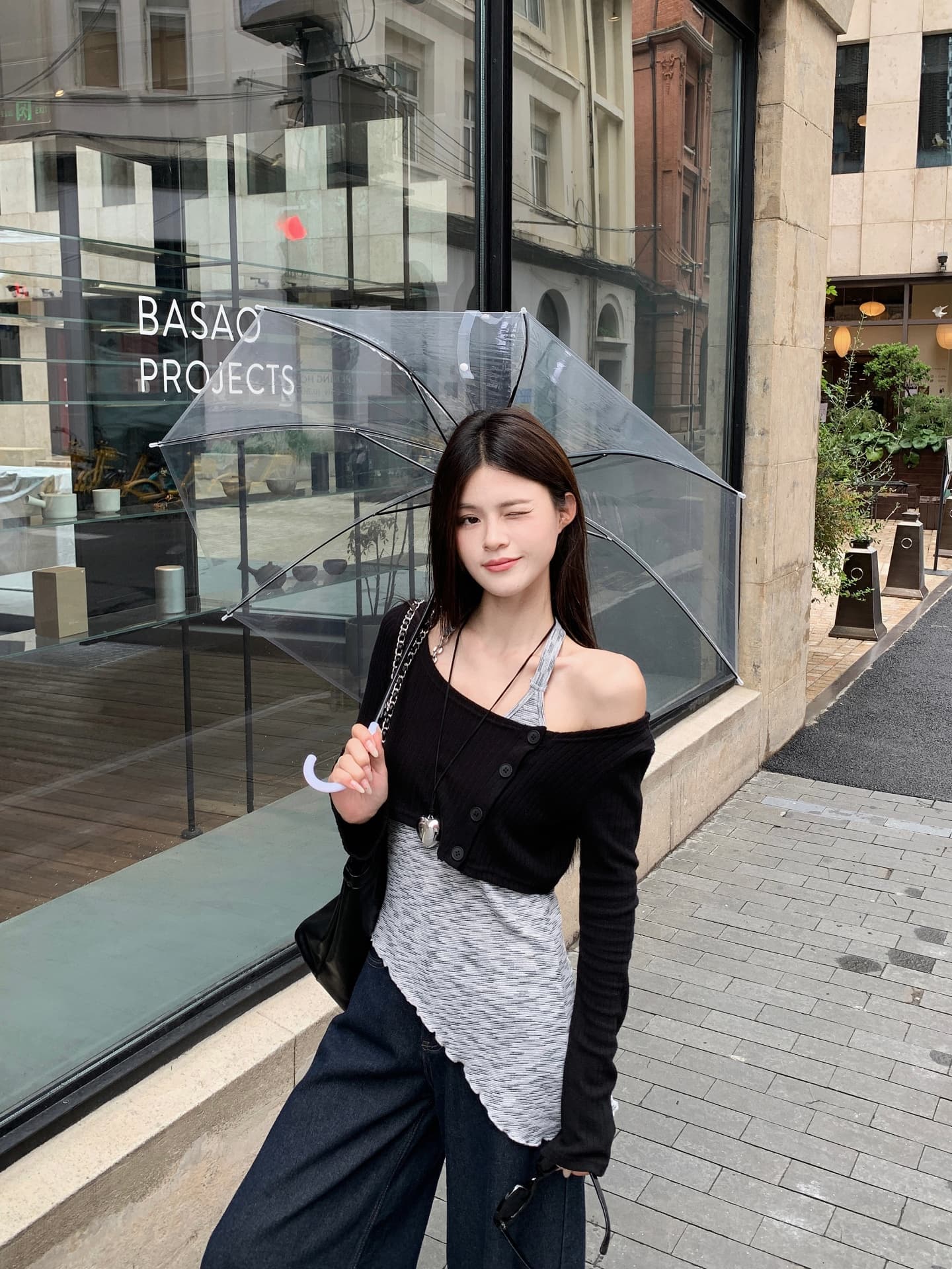 실사 정가 봄 새로운 한 부서 외부 가져 가라. 긴팔 어깨 오픈 가디건 행침 목 불규칙 인사이드 가져 가라. 투피스 세트 이미지 3