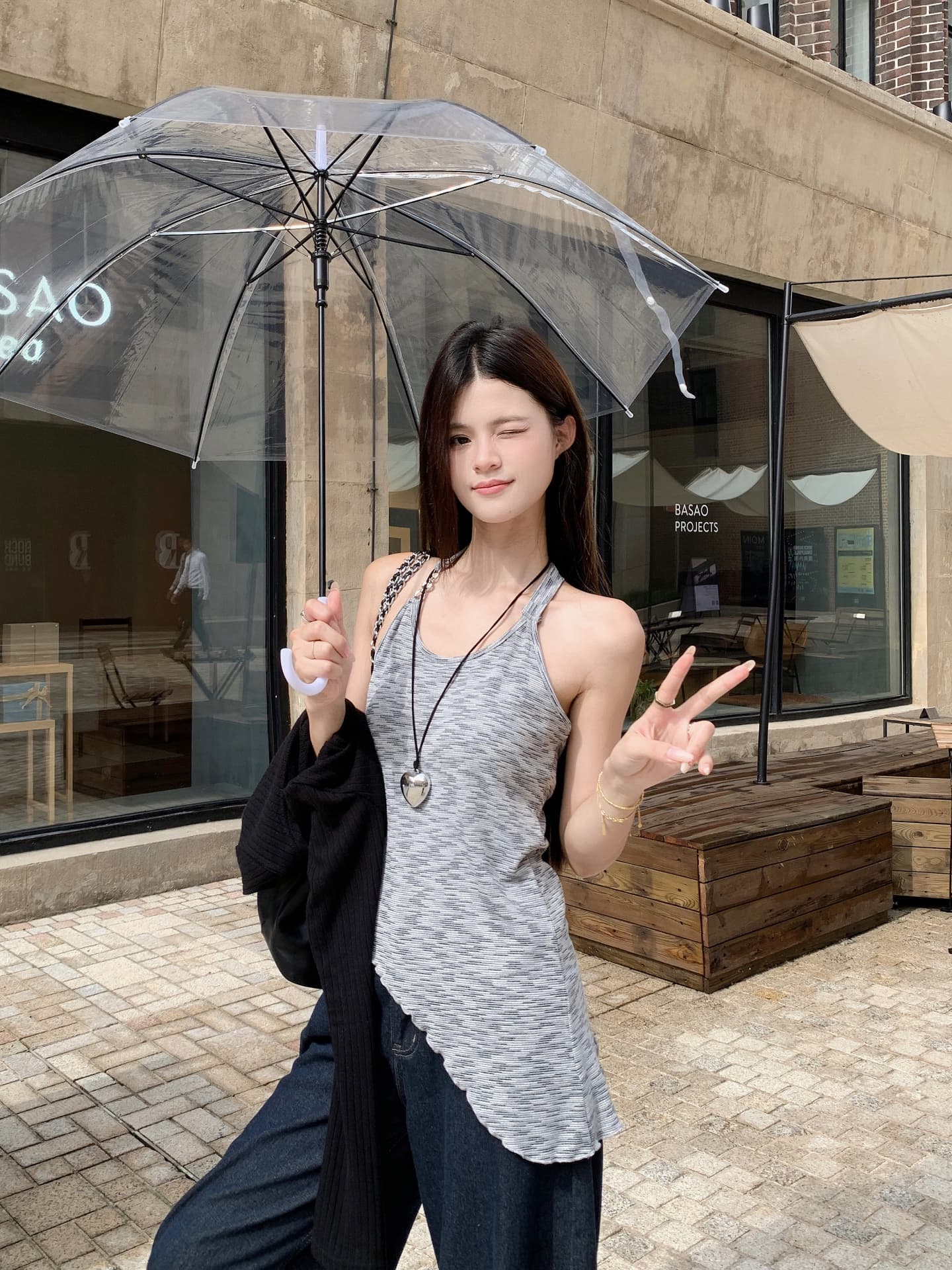 실사 정가 봄 새로운 한 부서 외부 가져 가라. 긴팔 어깨 오픈 가디건 행침 목 불규칙 인사이드 가져 가라. 투피스 세트 상세 이미지 17
