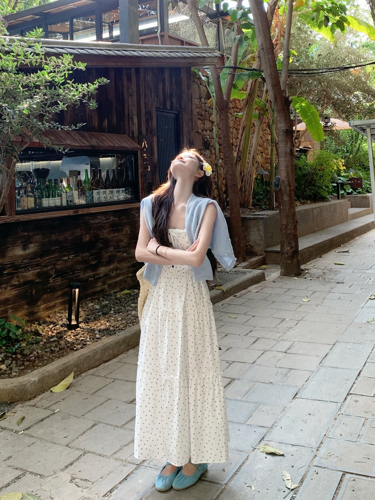 실사 정가 봄 새로운 부드러운 품격 슬림해 보이는 디자인 센스 허리 수축 슬립 드레스 롱 스커트 상세 이미지 14