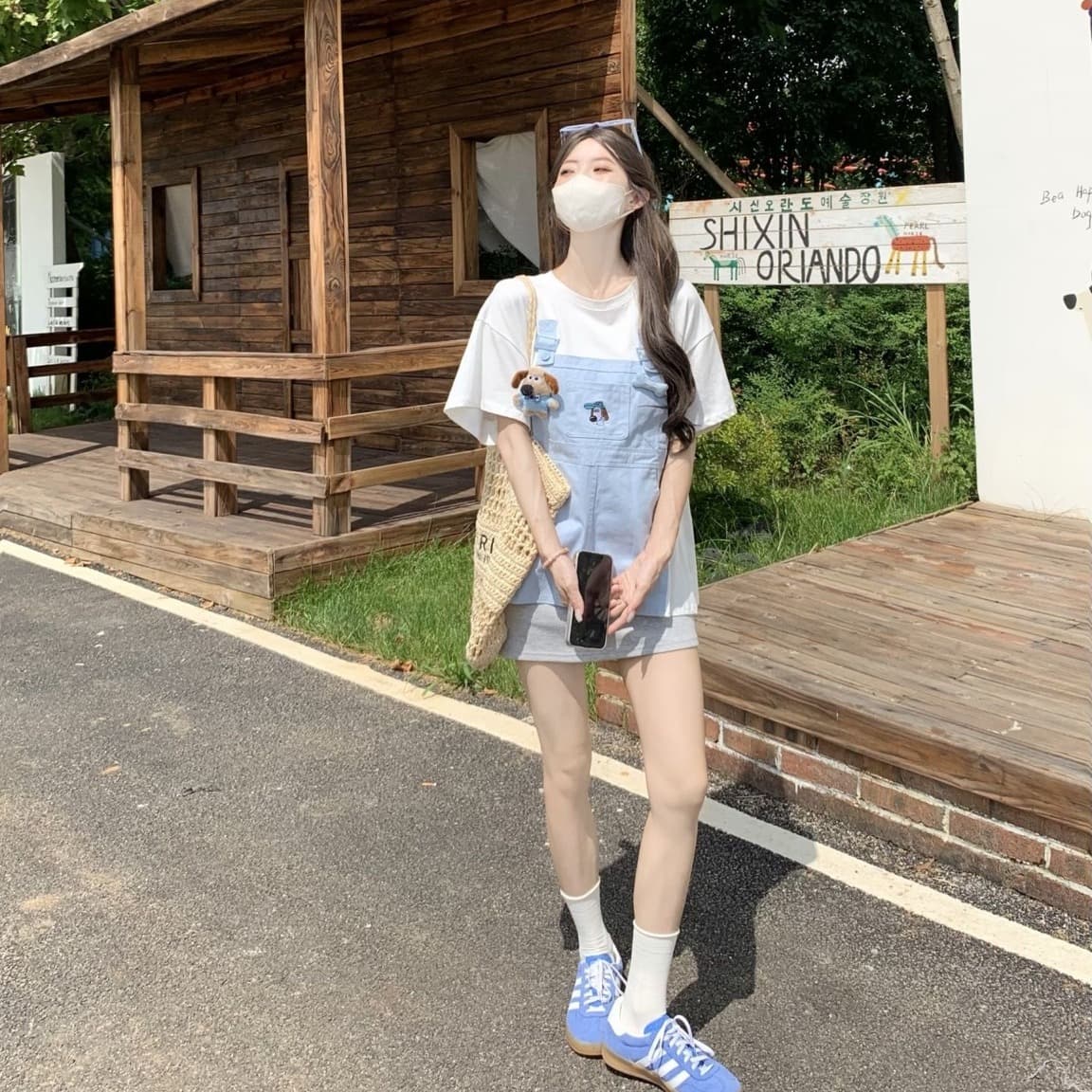실사 정가 만화 자수 캐주얼 페이크 레이어드 연령 감소 반팔 티셔츠 루즈핏 슬림해 보이는 맨위 이미지 5