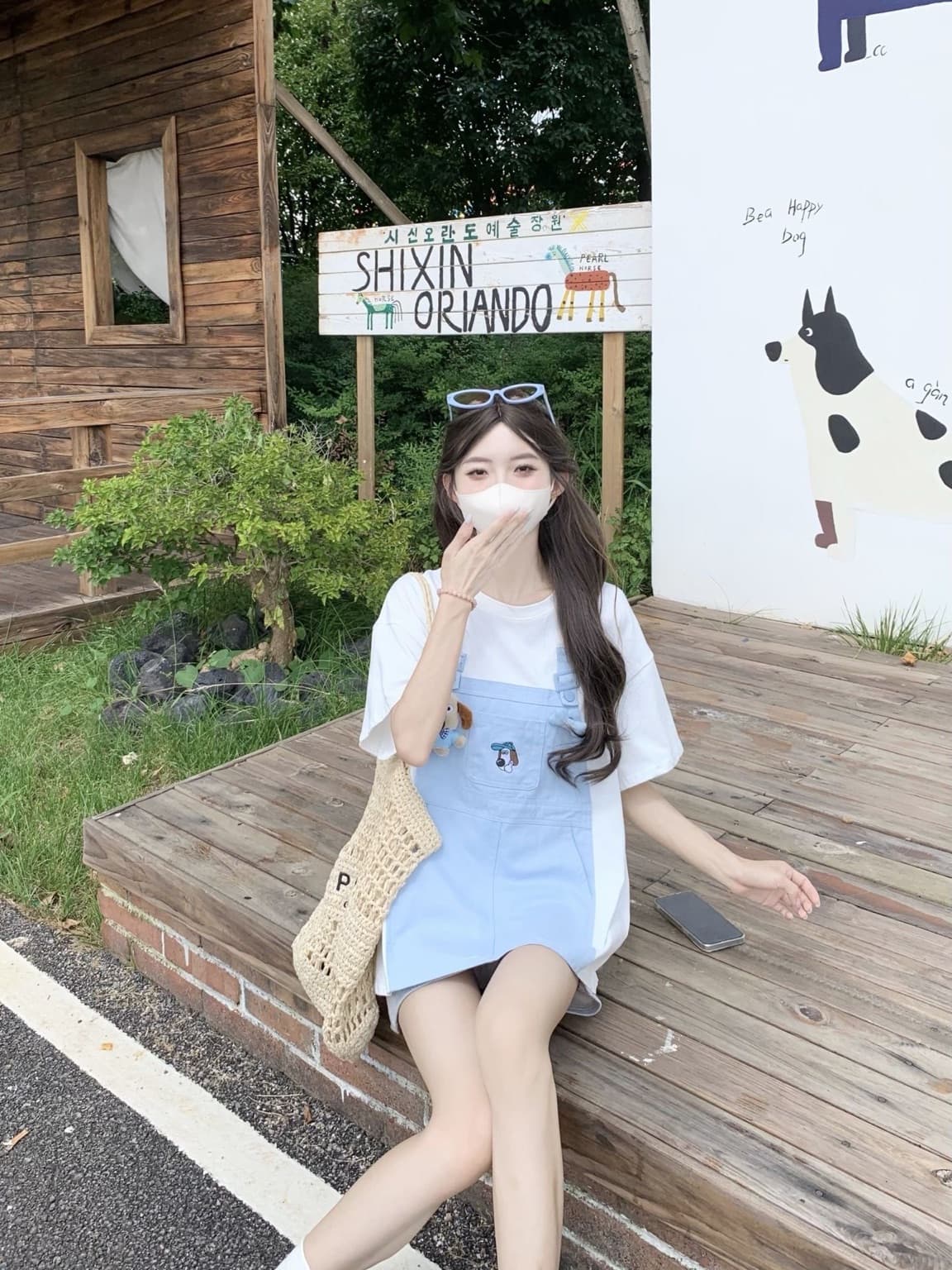 실사 정가 만화 자수 캐주얼 페이크 레이어드 연령 감소 반팔 티셔츠 루즈핏 슬림해 보이는 맨위 상세 이미지 3
