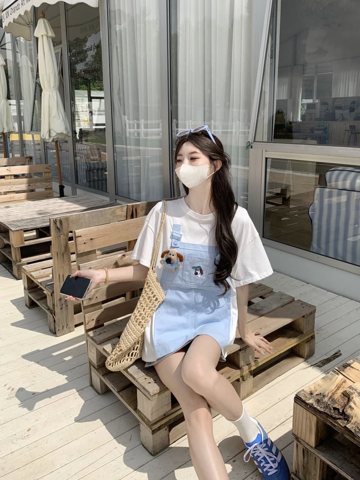실사 정가 만화 자수 캐주얼 페이크 레이어드 연령 감소 반팔 티셔츠 루즈핏 슬림해 보이는 맨위 상세 이미지 7