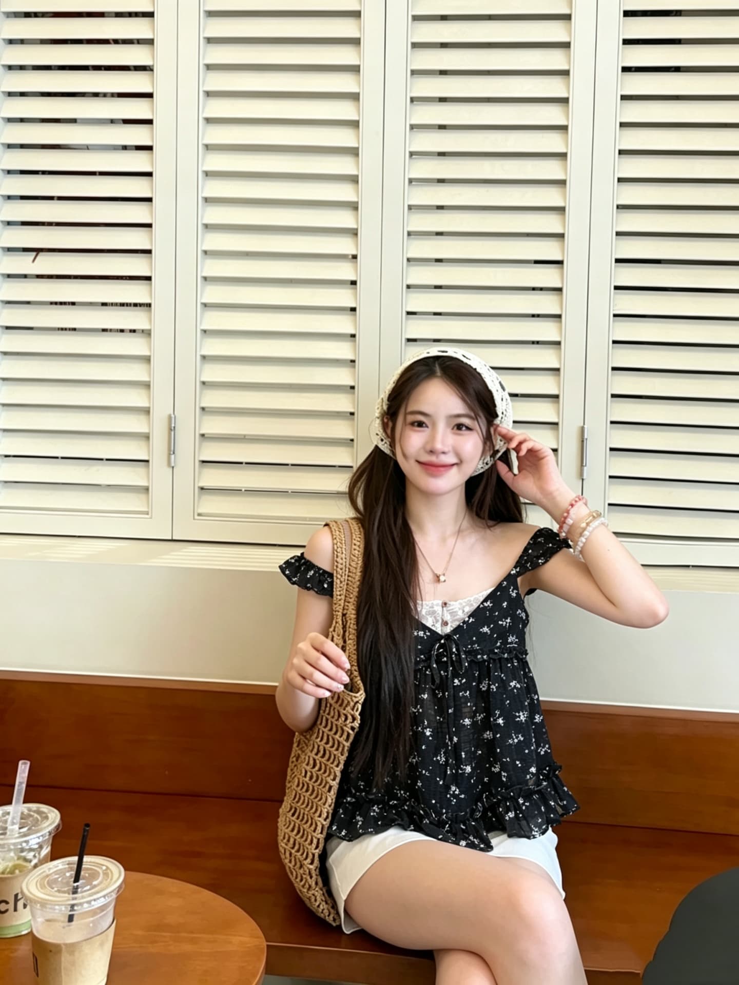 실사 정가 한 부서 꽃무늬 페이크 레이어드 프릴 인형 셔츠 Chic 작은 맨위 상세 이미지 9