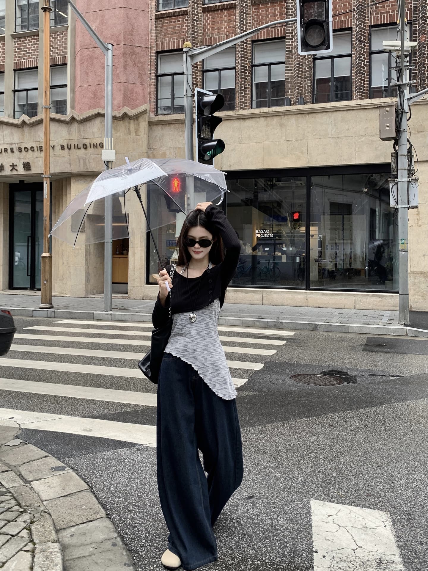 실사 정가 이른 가을 새로운 한 부서 외부 가져 가라. 긴팔 어깨 오픈 가디건 행침 목 불규칙 인사이드 가져 가라. 투피스 세트 이미지 4