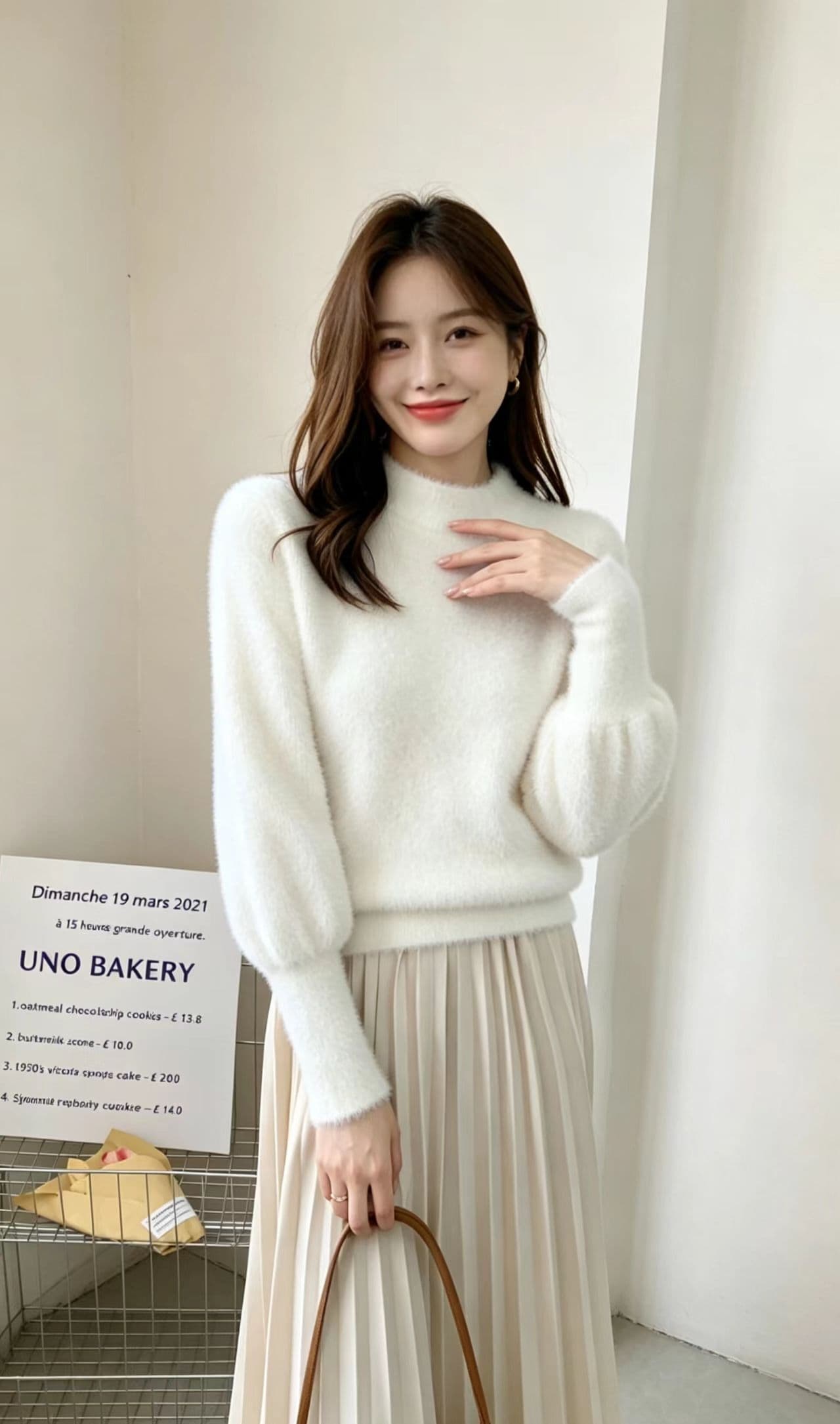 가을 겨울 새로운 단색 반하이넥 라운드 넥 미니멀리즘 연령 감소 셔츠 여성 출퇴근 다용도 루즈핏 니트 스웨터 스웨터 상세 이미지 4