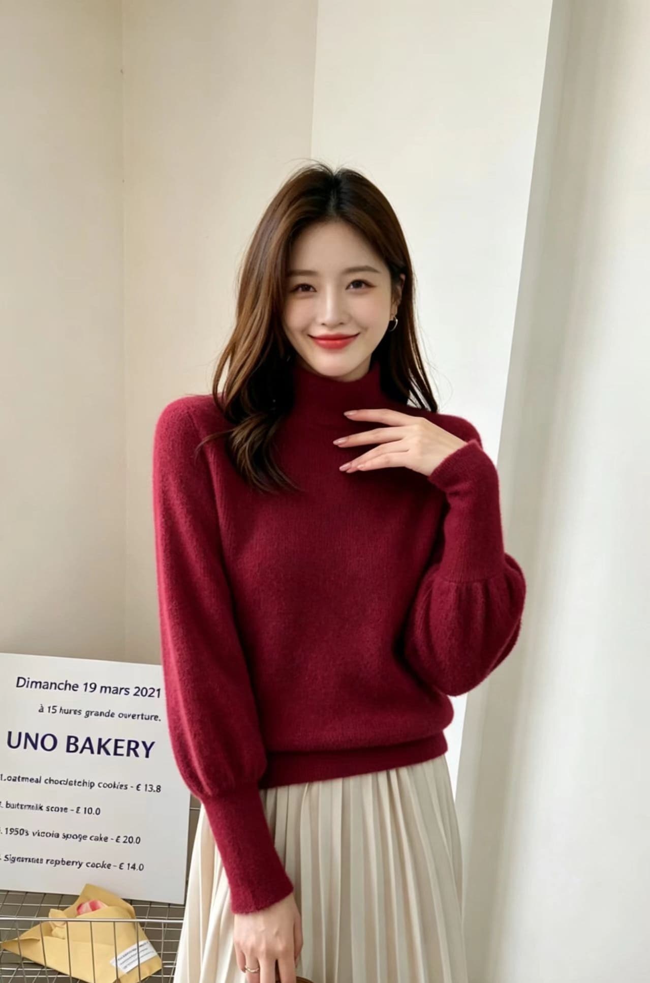 가을 겨울 새로운 단색 반하이넥 라운드 넥 미니멀리즘 연령 감소 셔츠 여성 출퇴근 다용도 루즈핏 니트 스웨터 스웨터 상세 이미지 5