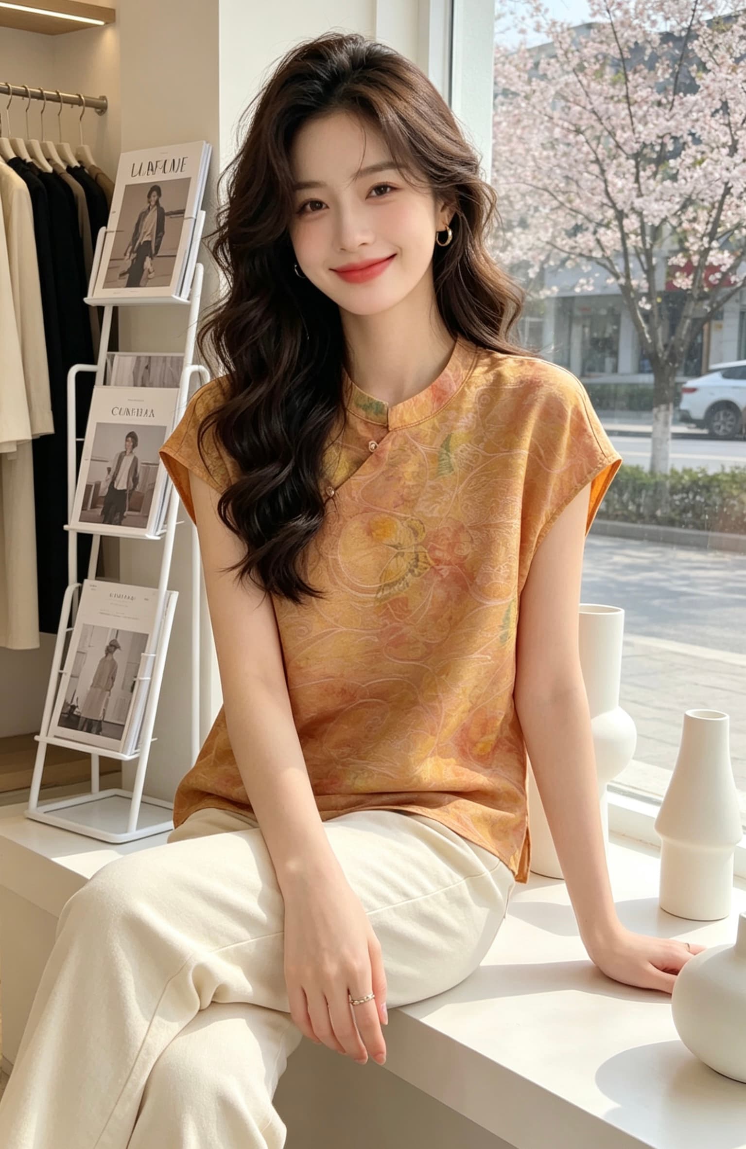 중식 새로운 국풍 다용도 셔츠 만나는 2026 라운드 넥 반팔 루즈핏 슬림해 보이는 품격 맨위 상세 이미지 7