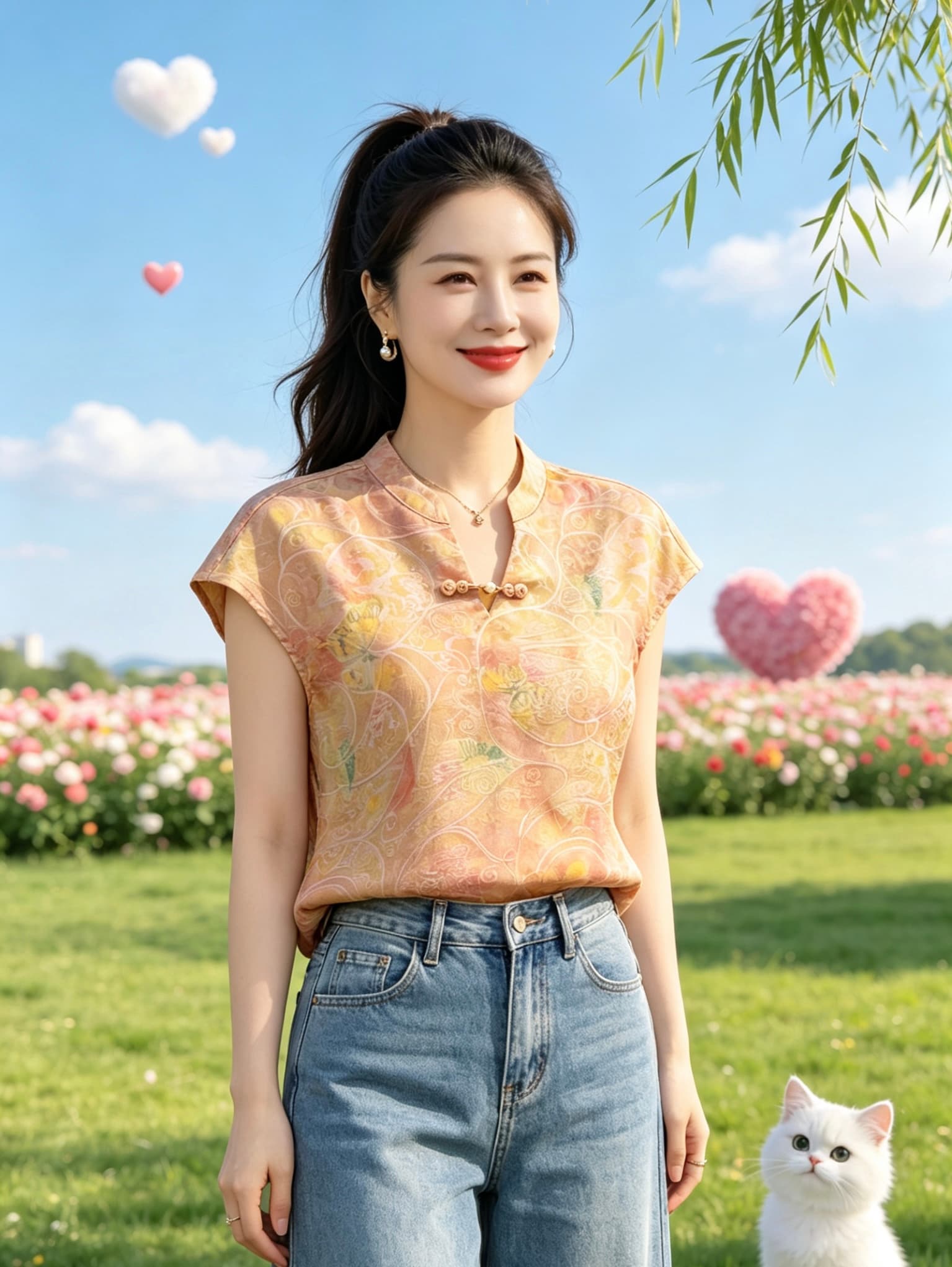 중식 새로운 국풍 다용도 셔츠 만나는 2026 라운드 넥 반팔 루즈핏 슬림해 보이는 품격 맨위 상세 이미지 9