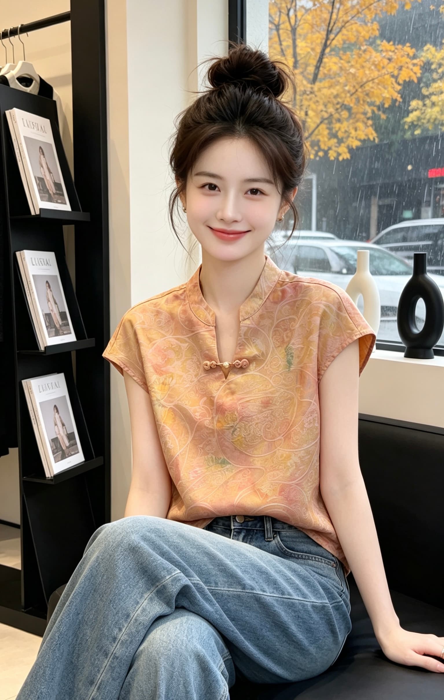 중식 새로운 국풍 다용도 셔츠 만나는 2026 라운드 넥 반팔 루즈핏 슬림해 보이는 품격 맨위 상세 이미지 21
