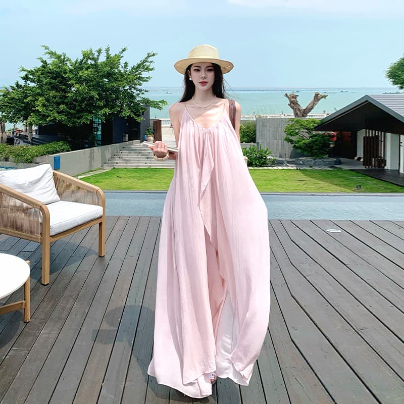 슬립 조끼 스커트 라이 경기 서울 2026 년 여름 대 치마 백리스 드레스 이미지 2