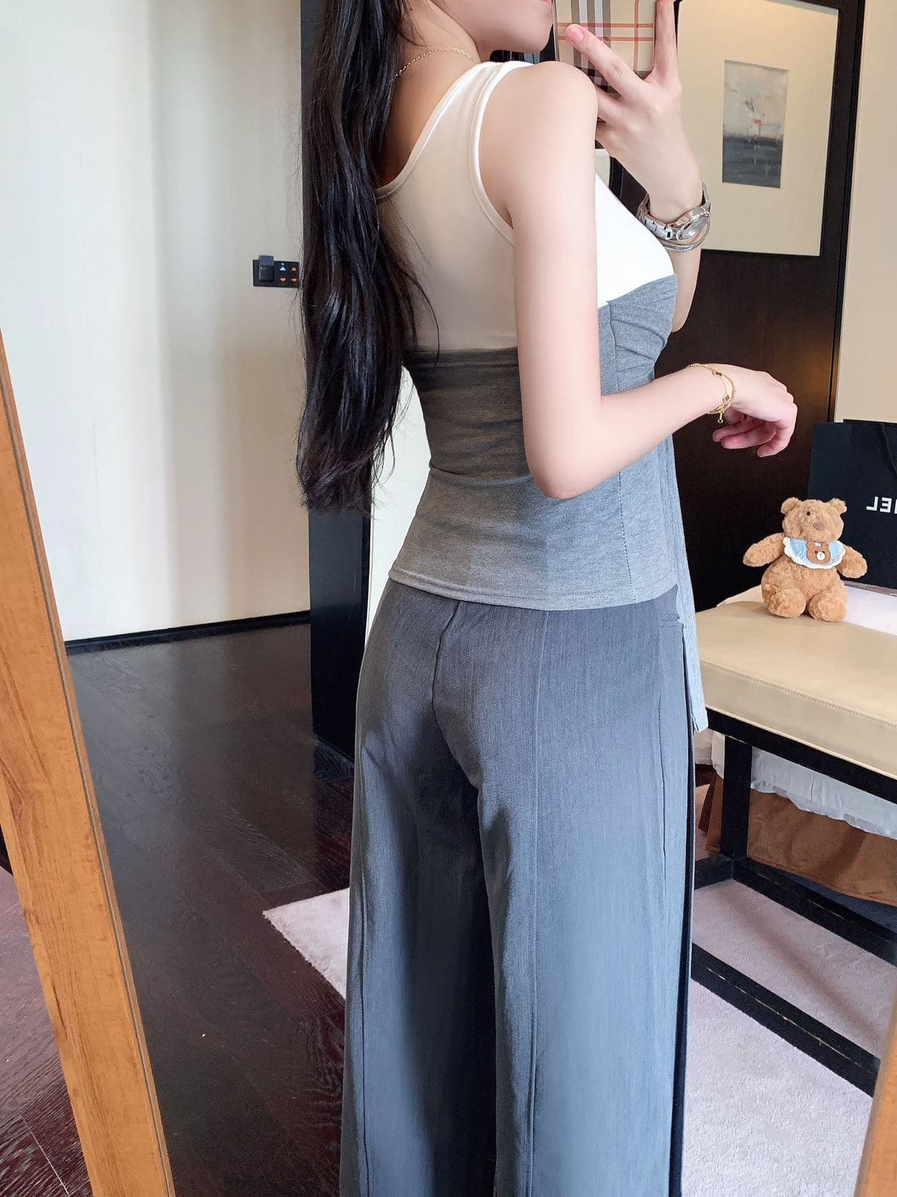 작은 대중 디자인 센스 오프숄더 페이크 레이어드 반팔 티셔츠 여성 여름 레이스업 몸매 가꾸기 슬림해 보이는 쇼트 스타일 맨위 상세 이미지 18
