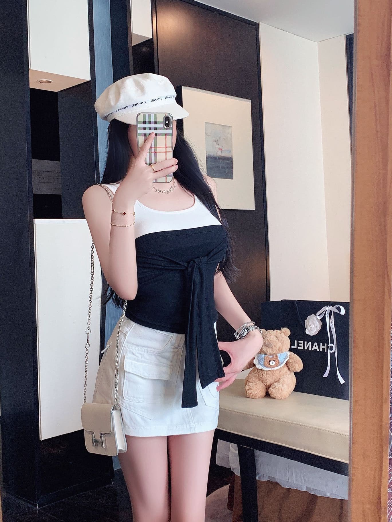 작은 대중 디자인 센스 오프숄더 페이크 레이어드 반팔 티셔츠 여성 여름 레이스업 몸매 가꾸기 슬림해 보이는 쇼트 스타일 맨위 상세 이미지 23