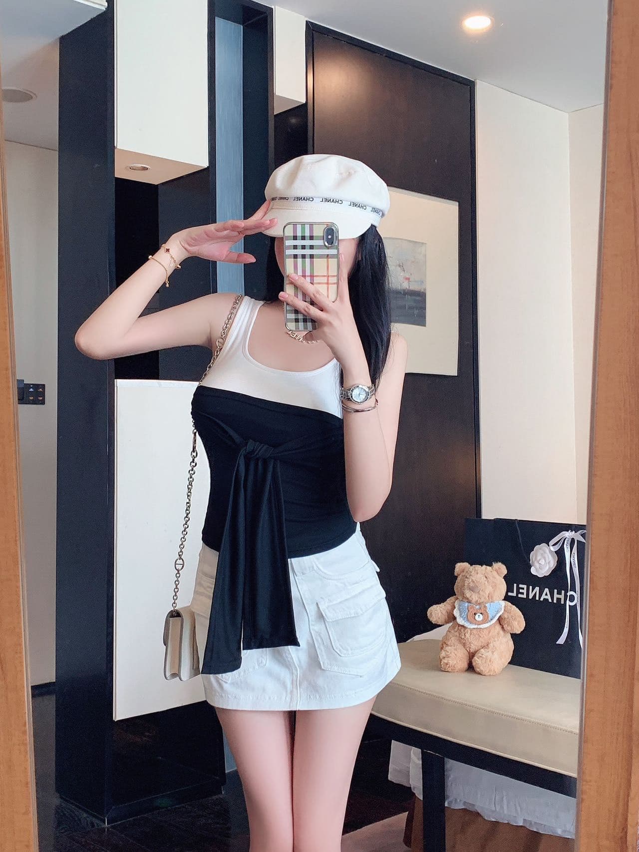 작은 대중 디자인 센스 오프숄더 페이크 레이어드 반팔 티셔츠 여성 여름 레이스업 몸매 가꾸기 슬림해 보이는 쇼트 스타일 맨위 상세 이미지 25