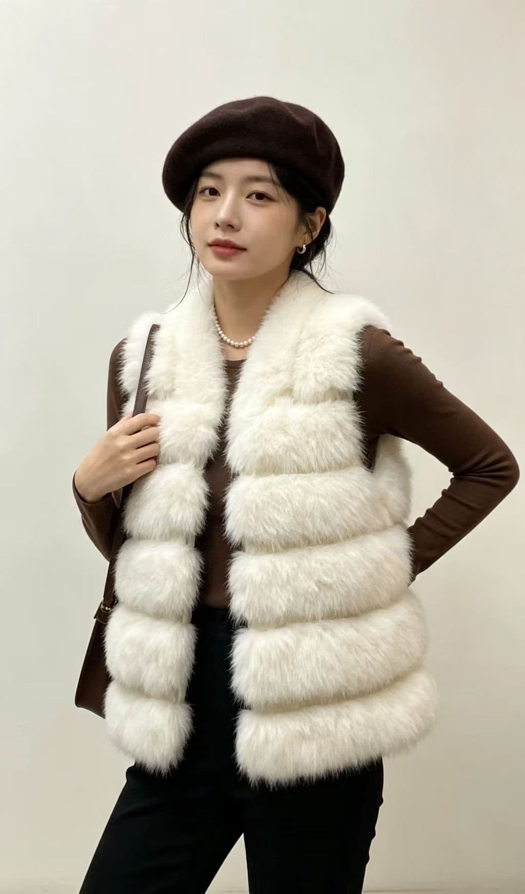 26 가을 겨울 새로운 한 여성 ins 품격 모방 여우털 베스트 패션 슬림해 보이는 모피 조끼 고급 센스 다용도 상세 이미지 1