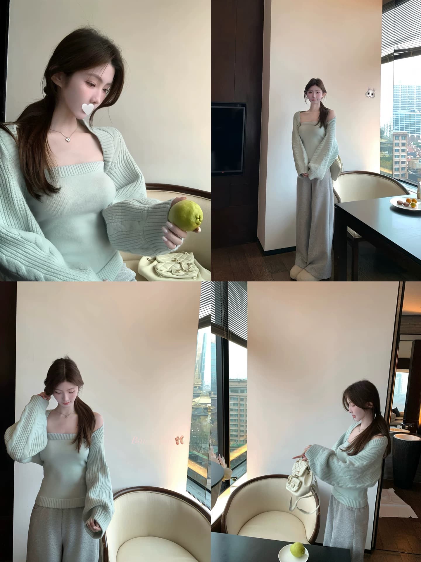 화이트 워터 여성 봄날 박하 남자 웨이브 튜브탑 조끼 모직물 쇼트 스타일 어깨 여성 순수한 욕망 바람 고급 센스 세트 이미지 3