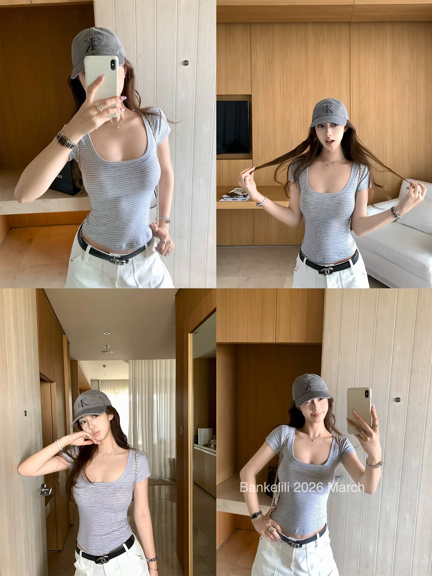 밤나무 코코아 bankelili chao 프로 피부 차가운 t 섹시함 순수한 작은 흰색 꽃 순수한 욕망 반팔 티셔츠 상세 이미지 3