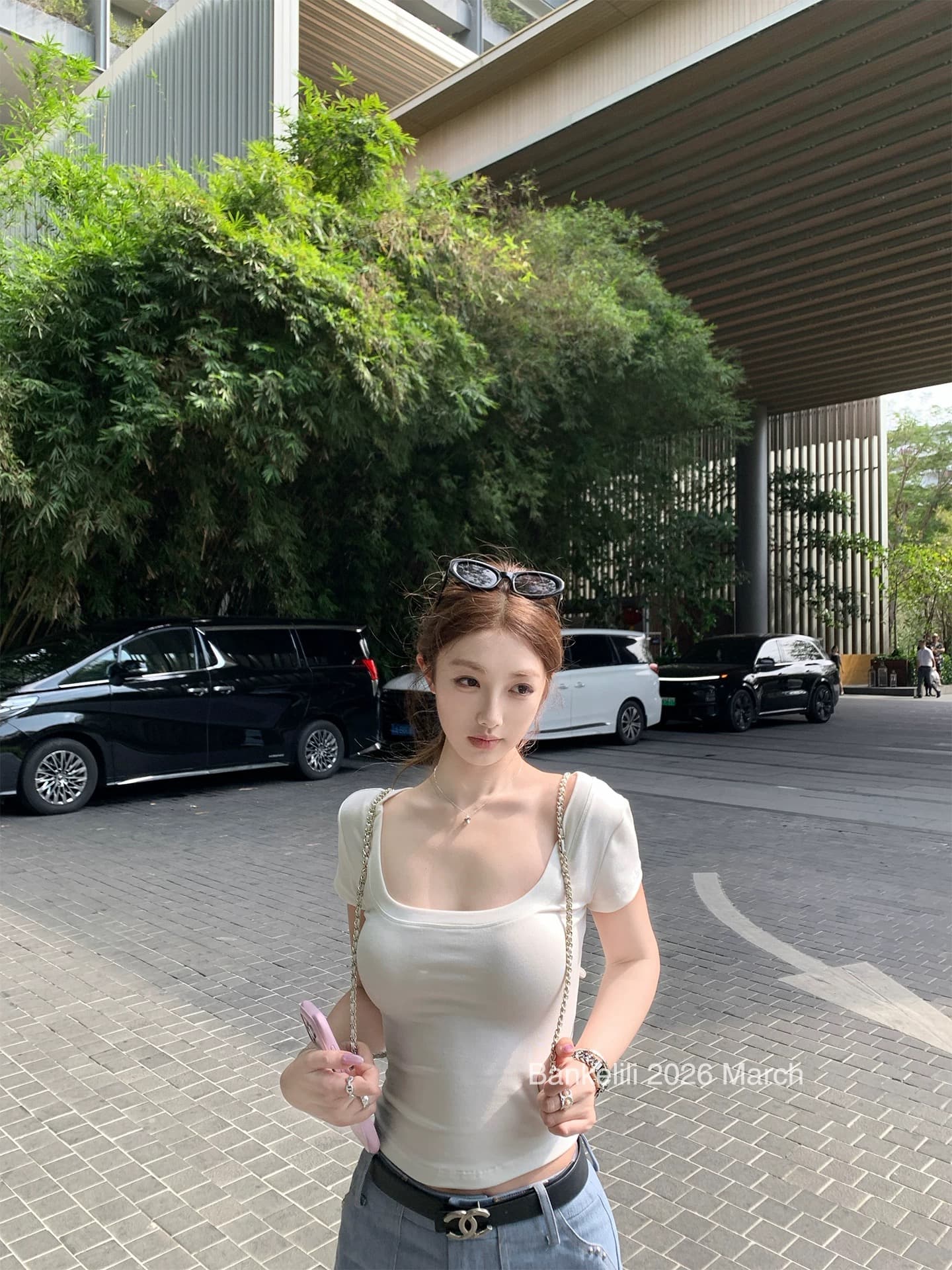 밤나무 코코아 bankelili chao 프로 피부 차가운 t 섹시함 순수한 작은 흰색 꽃 순수한 욕망 반팔 티셔츠 상세 이미지 5