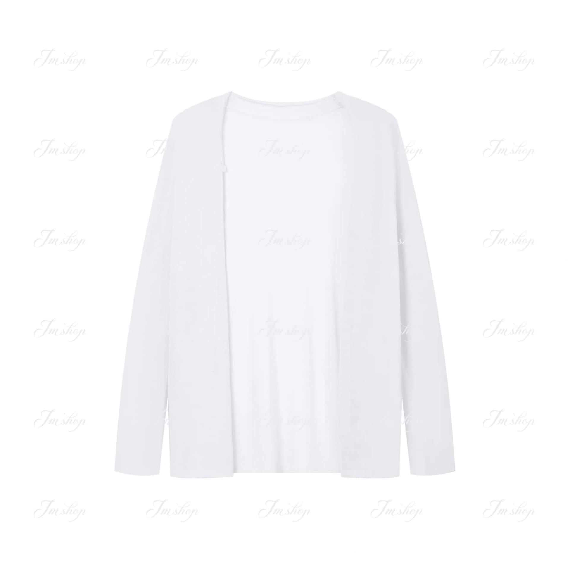 jmshop 떨어지다 한여름 생물학 기지 통제 따뜻한 차가운 센스 니트 오픈 가디건 여성 여름 긴팔 주간 실크 태양 보호 셔츠 이미지 5
