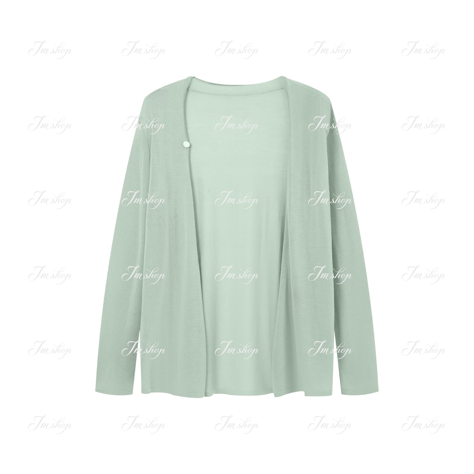 jmshop 떨어지다 한여름 생물학 기지 통제 따뜻한 차가운 센스 니트 오픈 가디건 여성 여름 긴팔 주간 실크 태양 보호 셔츠 상세 이미지 6