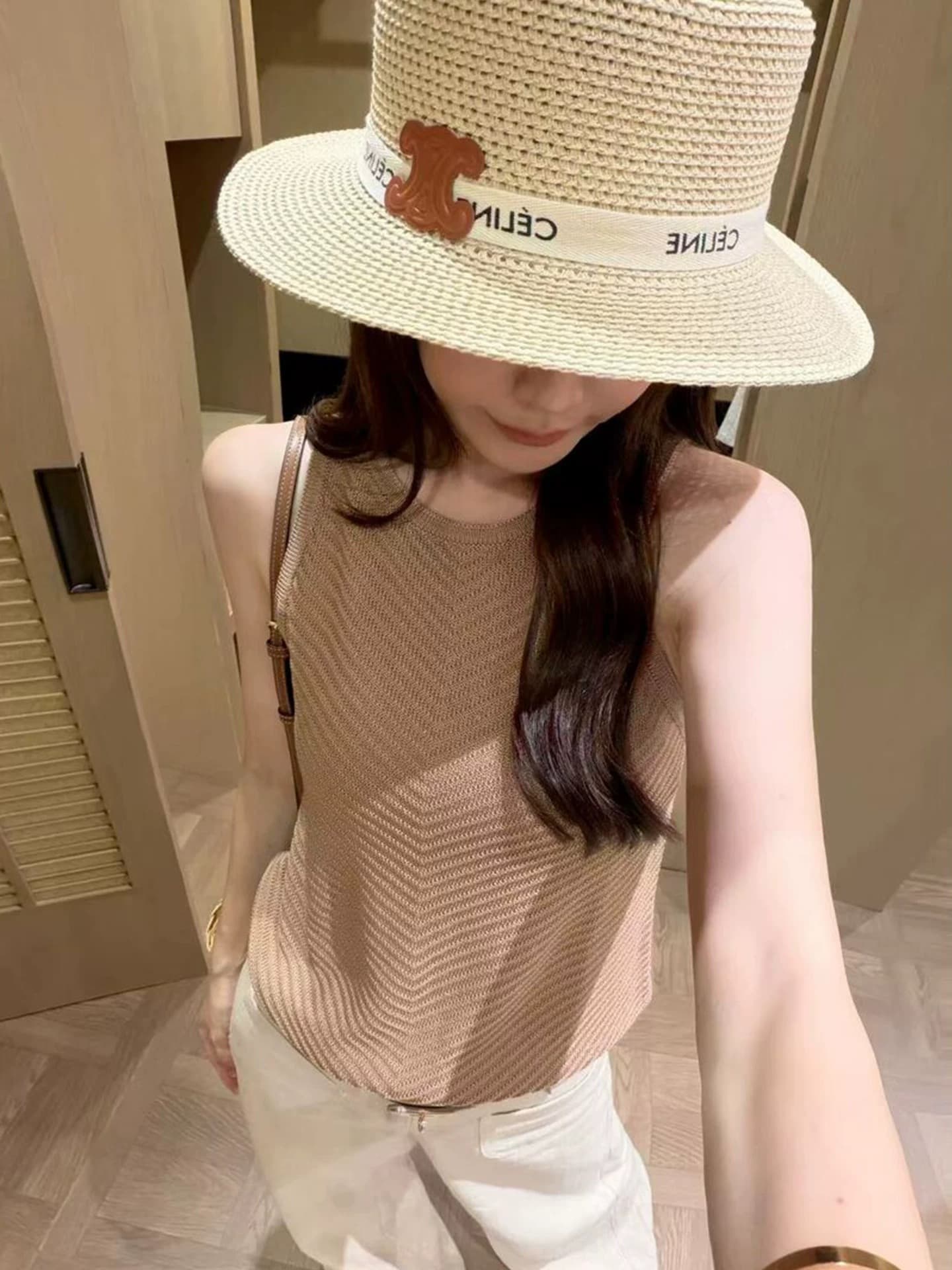 프랑스식 오래된 돈 바람 품격 리플 니트 민소매 조끼 여성 여름 작은 대중 Chic 다용도 몸매 가꾸기 슬림해 보이는 맨위 상세 이미지 2
