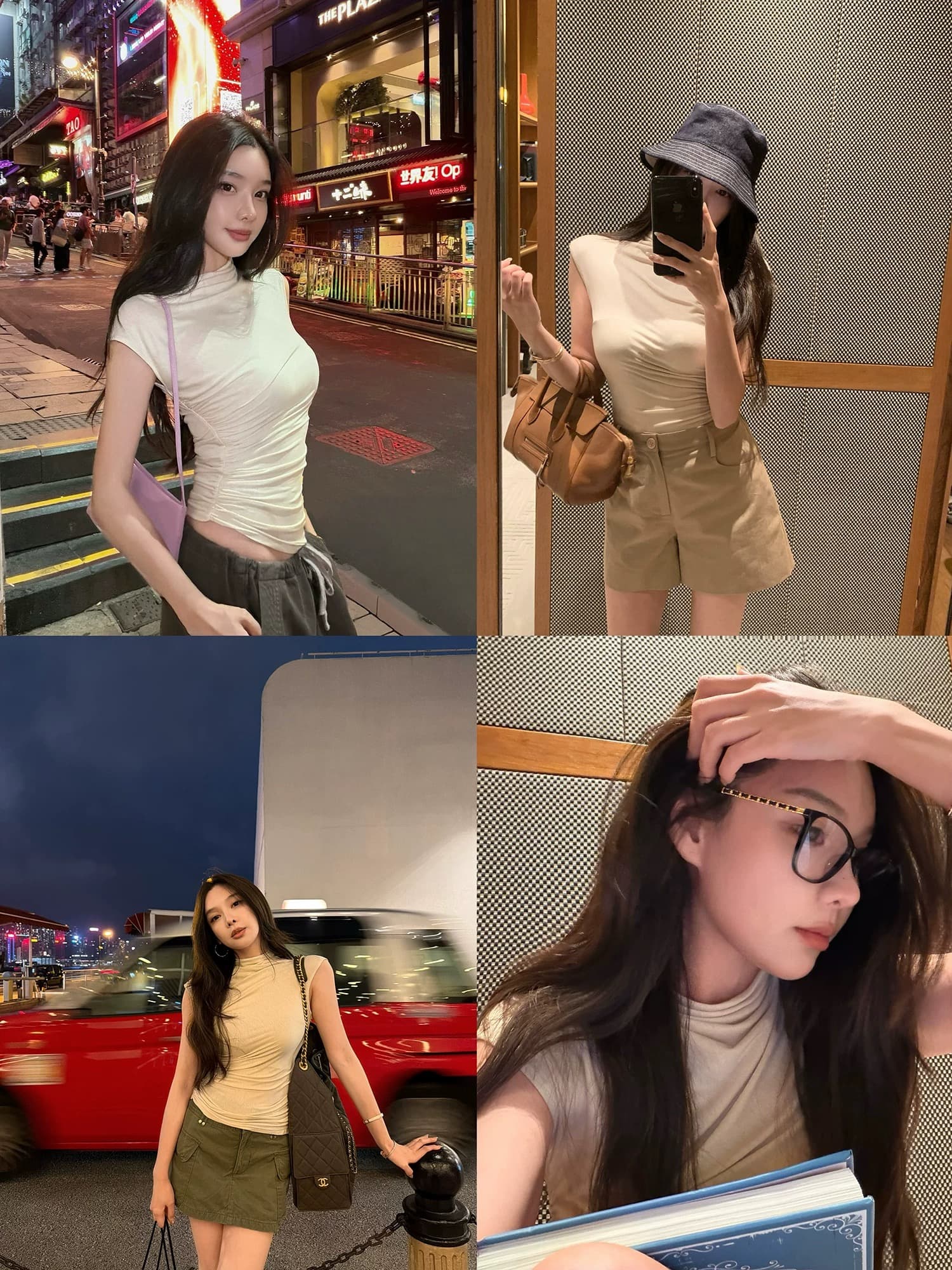 시 웨이 리앙 서있는 자르다 t 2026 새로운 뽕나무 누에 실크 아세트산 프로 피부 주름 3 차원 자르기 패키지 소매 백리스 티셔츠 여성 상세 이미지 6