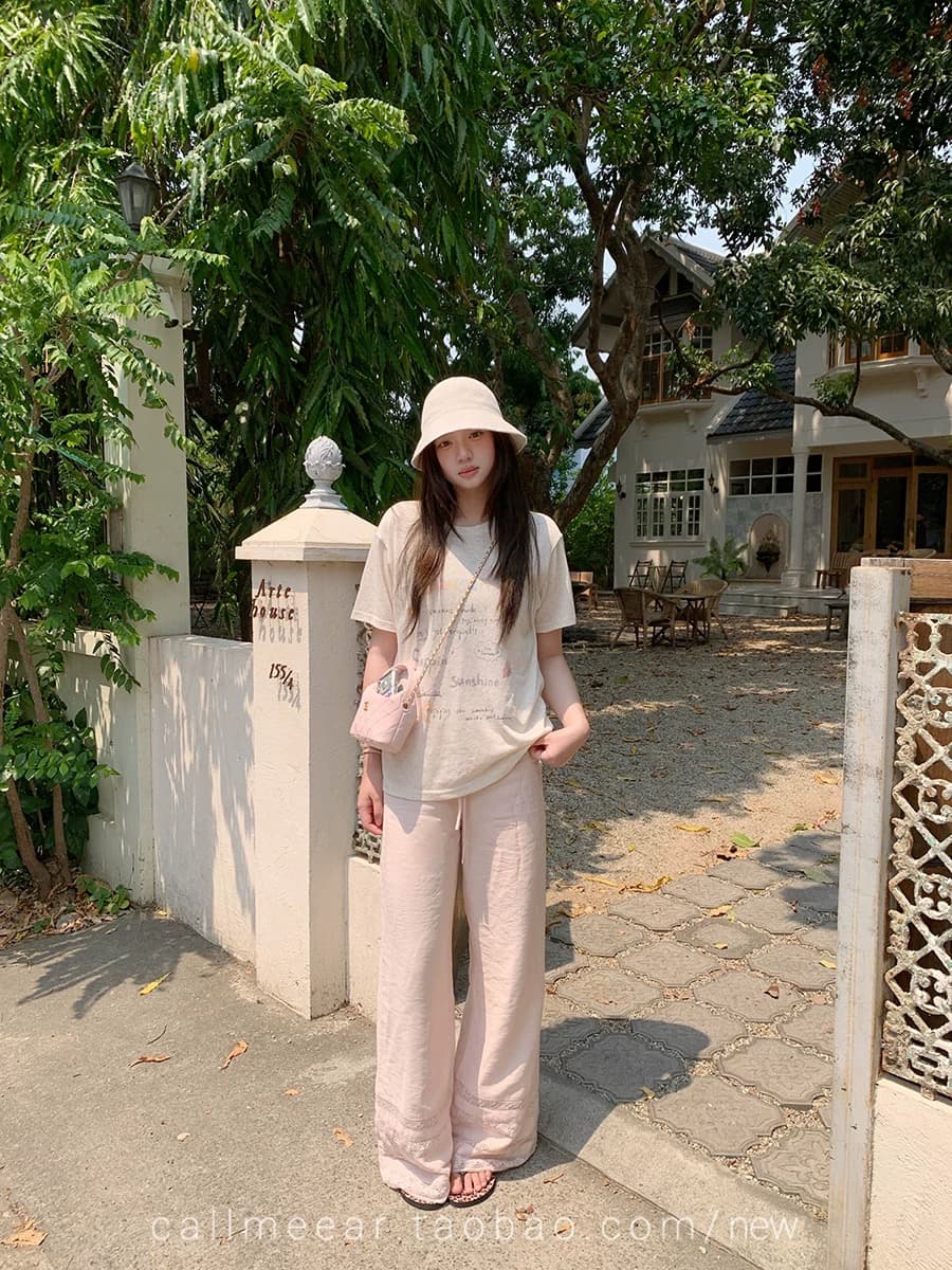 callmeear 여름 낙서 티셔츠 디자인 센스 프린트 긍정적 인 어깨 반팔 티셔츠 여성 여름 캐주얼 맨위 상세 이미지 4