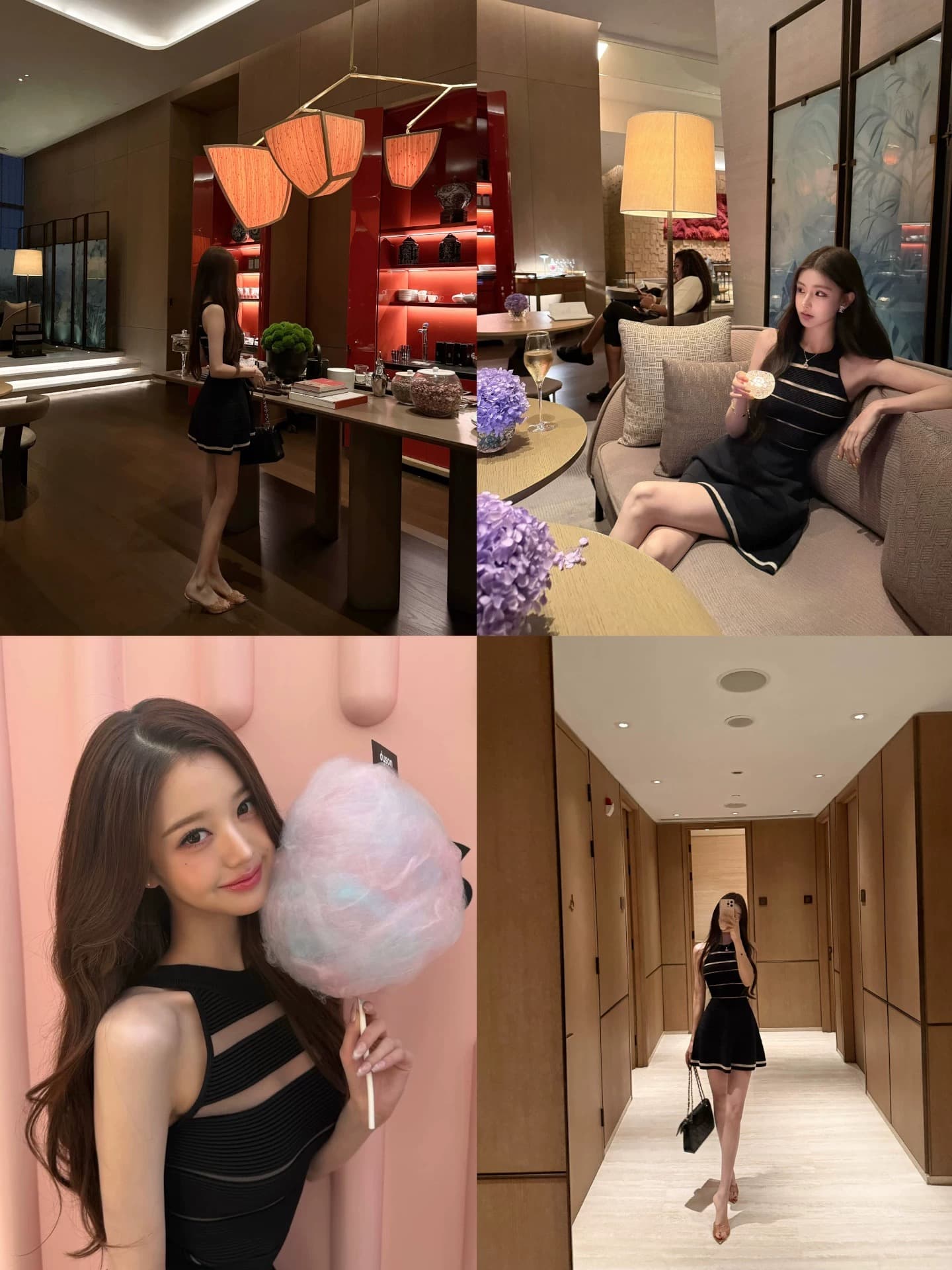 okmashop 장 원 영어 같은 단락 민소매 여성 드레스 여름 고급 센스 품격 홀로우 아웃 허리 수축 치마 상세 이미지 12