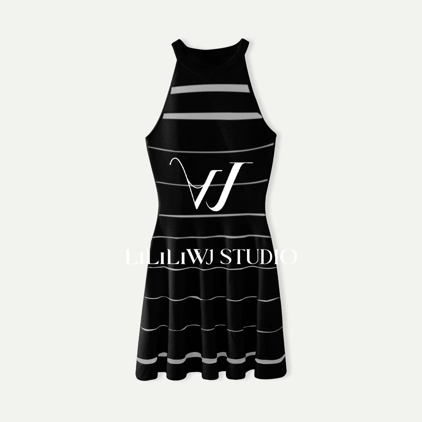 okmashop 장 원 영어 같은 단락 민소매 여성 드레스 여름 고급 센스 품격 홀로우 아웃 허리 수축 치마 상세 이미지 5