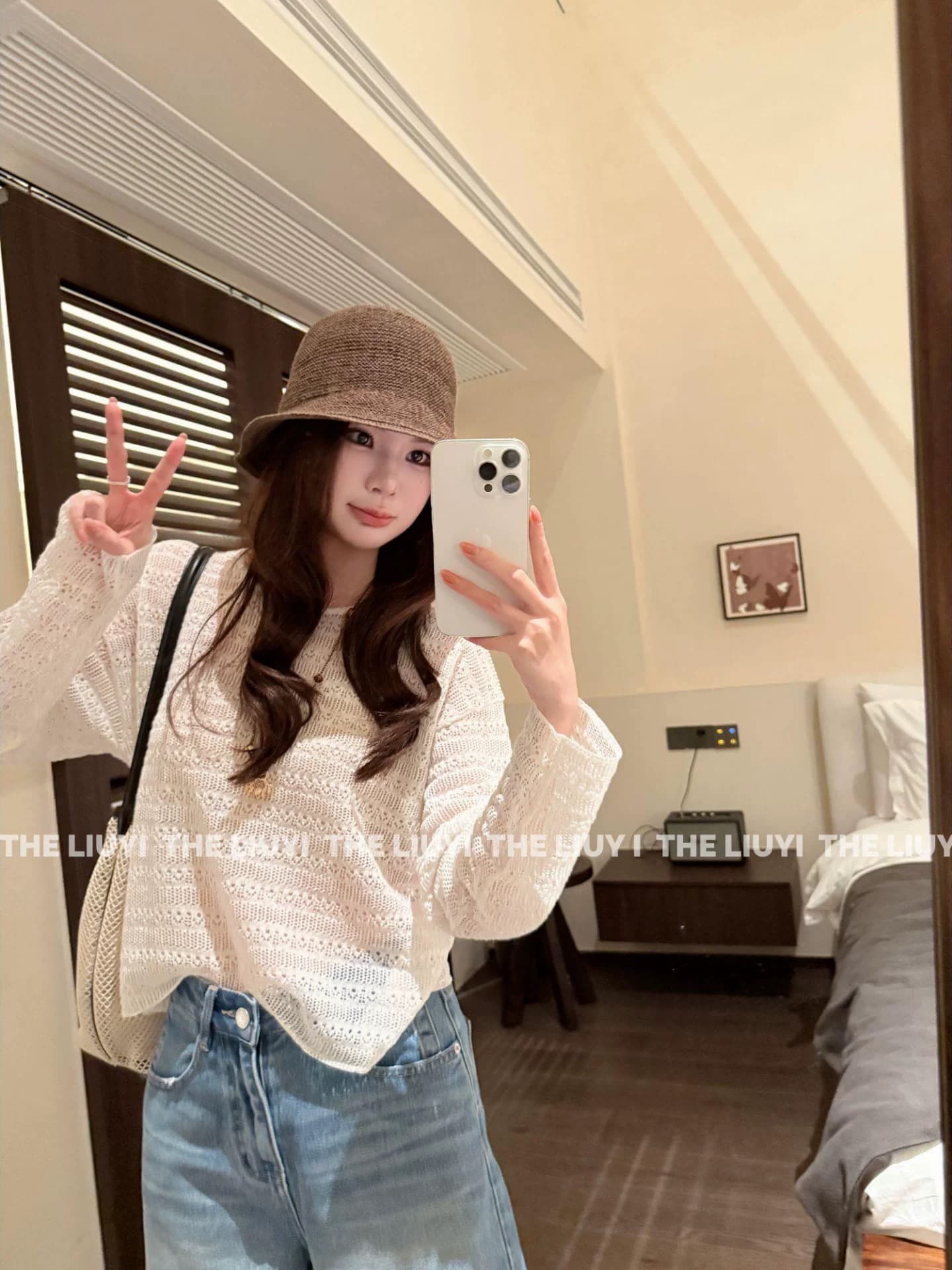 liuyi 하계 여름 홀로우 아웃 니트 통기성 긴팔 블라우스 맨위 64286 상세 이미지 1