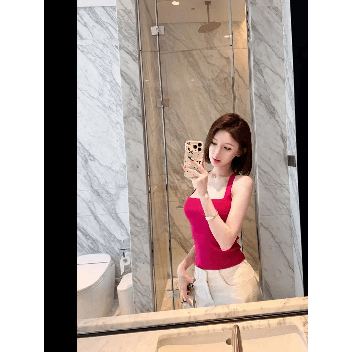 로얄 자매 바람 숙련 된 핫걸 바람 행침 목 조끼 여성 여름 순수한 욕망 섹시함 화이트 니트 슬립 고급 센스 맨위 이미지 5