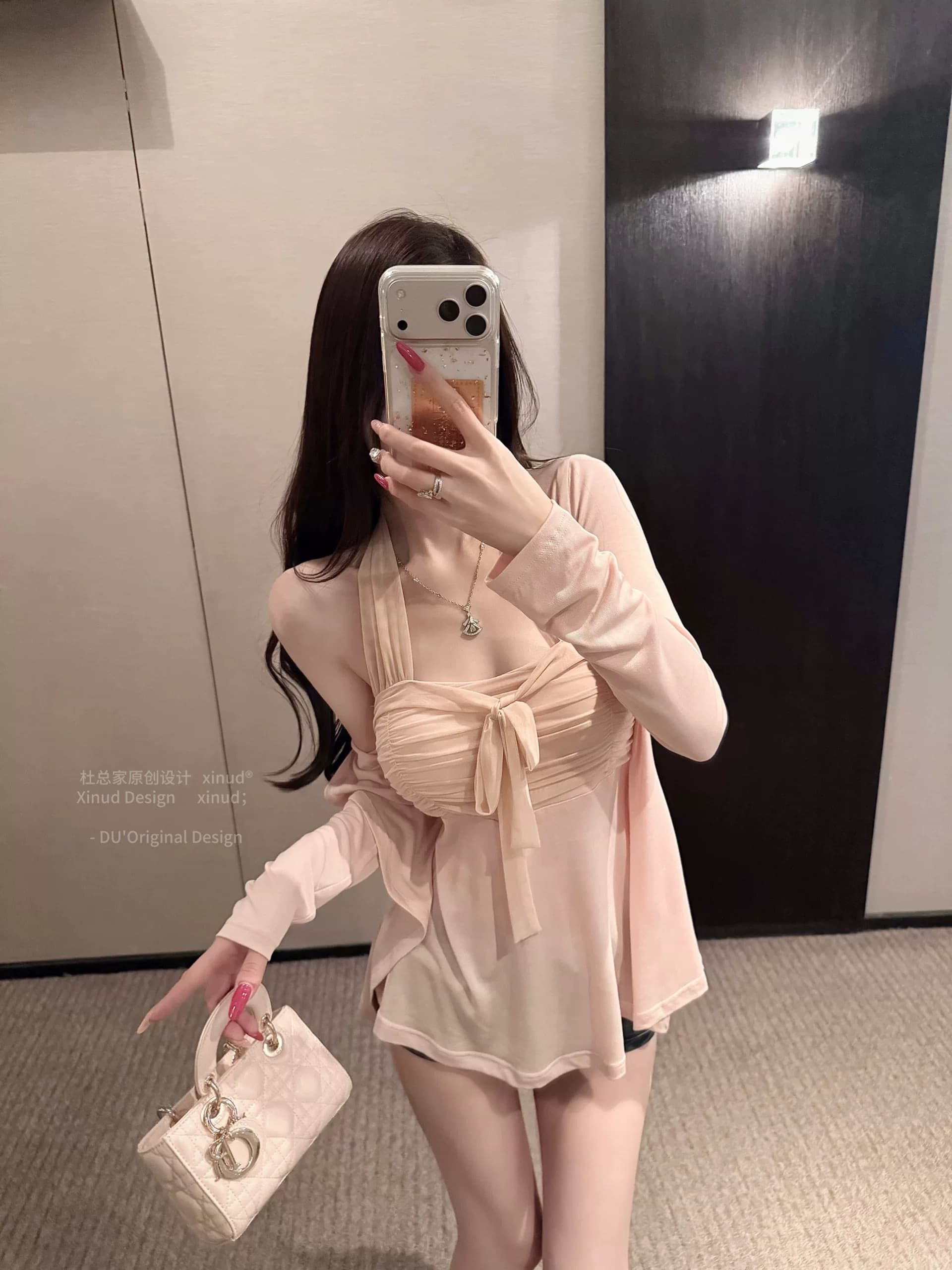 Du 합계 홈 웨이 니켈 미스 행침 목 오픈 가디건 슬립 순수한 욕망 망사 천 골드 센스 부드러운 품격 몸매 가꾸기 투피스 세트 상세 이미지 3