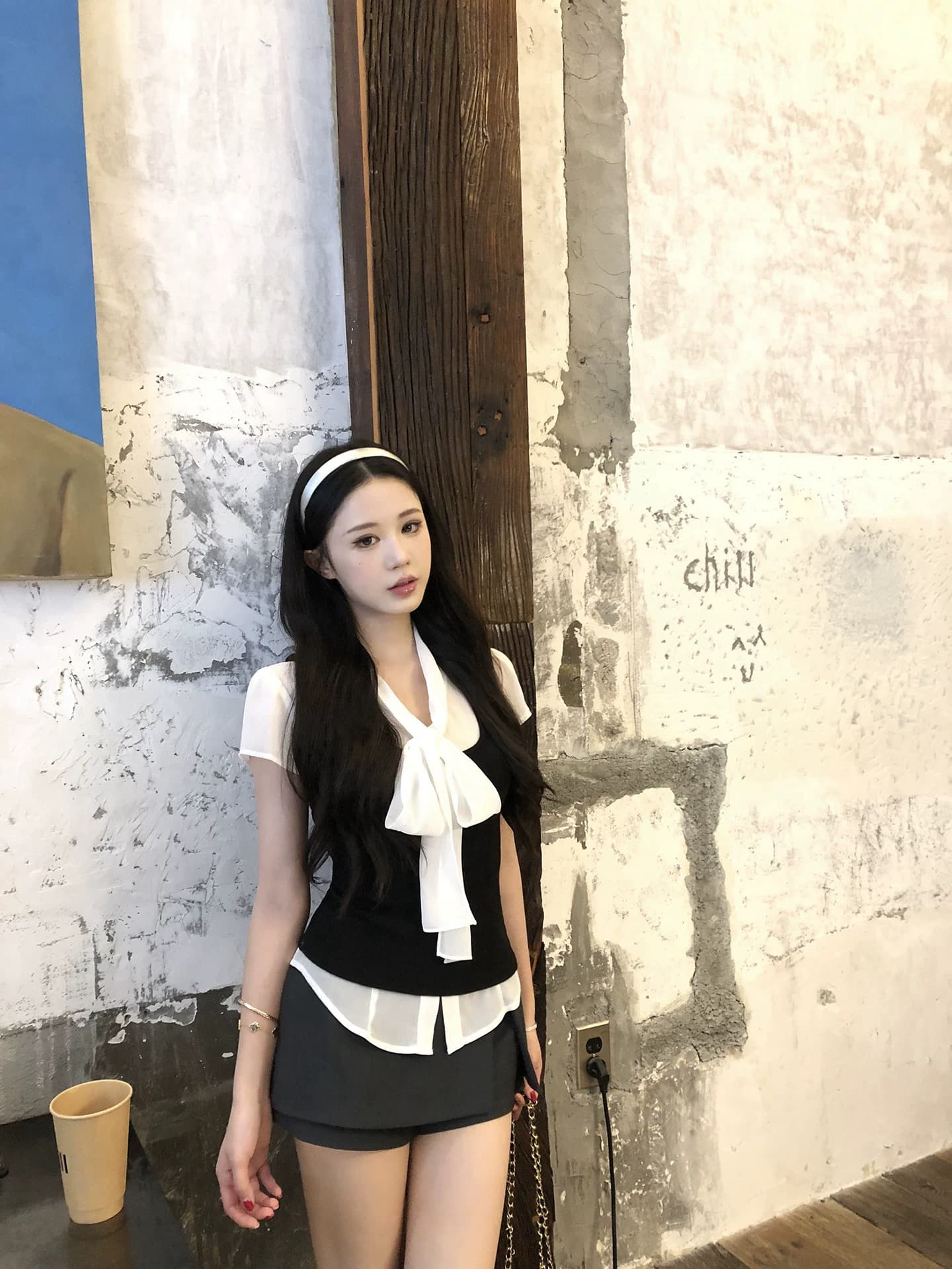 레드 맨 파빌리온 반팔 셔츠 여자 2026 새로운 튀김 거리 Chic 아름다운 작은 셔츠 쉬폰 톱 여성 화이트 셔츠 상세 이미지 1
