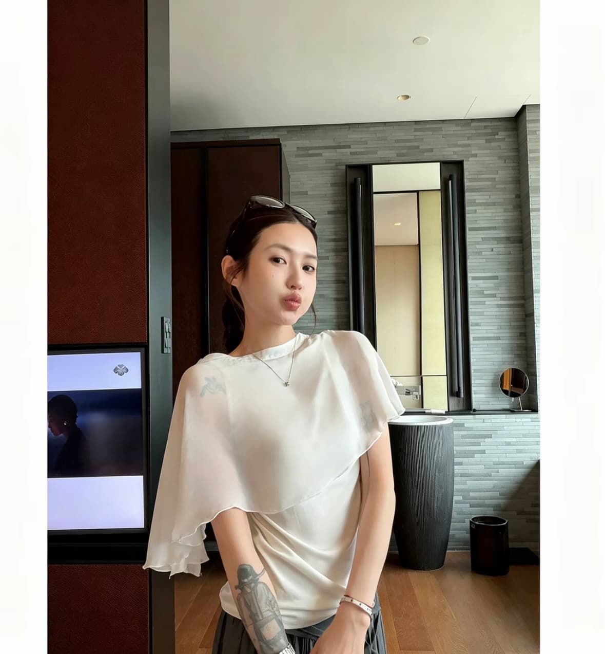 닝 부문 사실 두 조각 외부 가져 가라. 숄 캐미솔 여름 한 부서 품격 고급 센스 몸매 가꾸기 슬림해 보이는 맨위 이미지 3