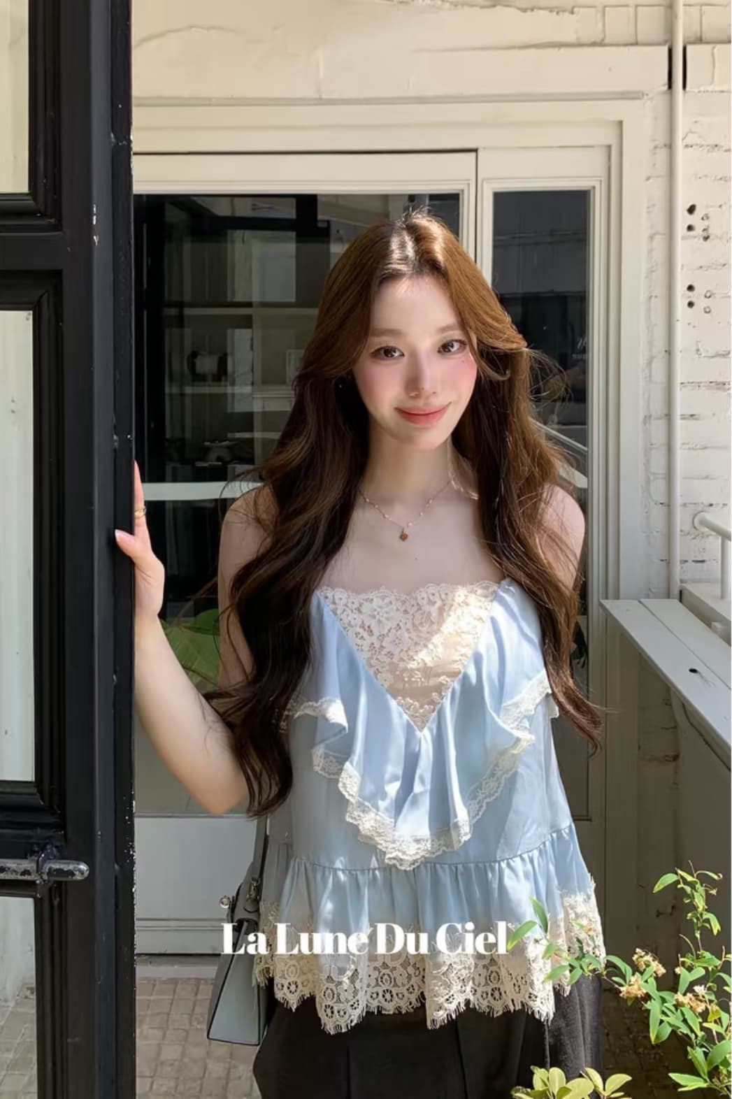 이른 아침 ~ 중 바다 첫사랑 센스 라이 경기 서울 새틴 레이스 레이스 조끼 슬립 여성 상세 이미지 1