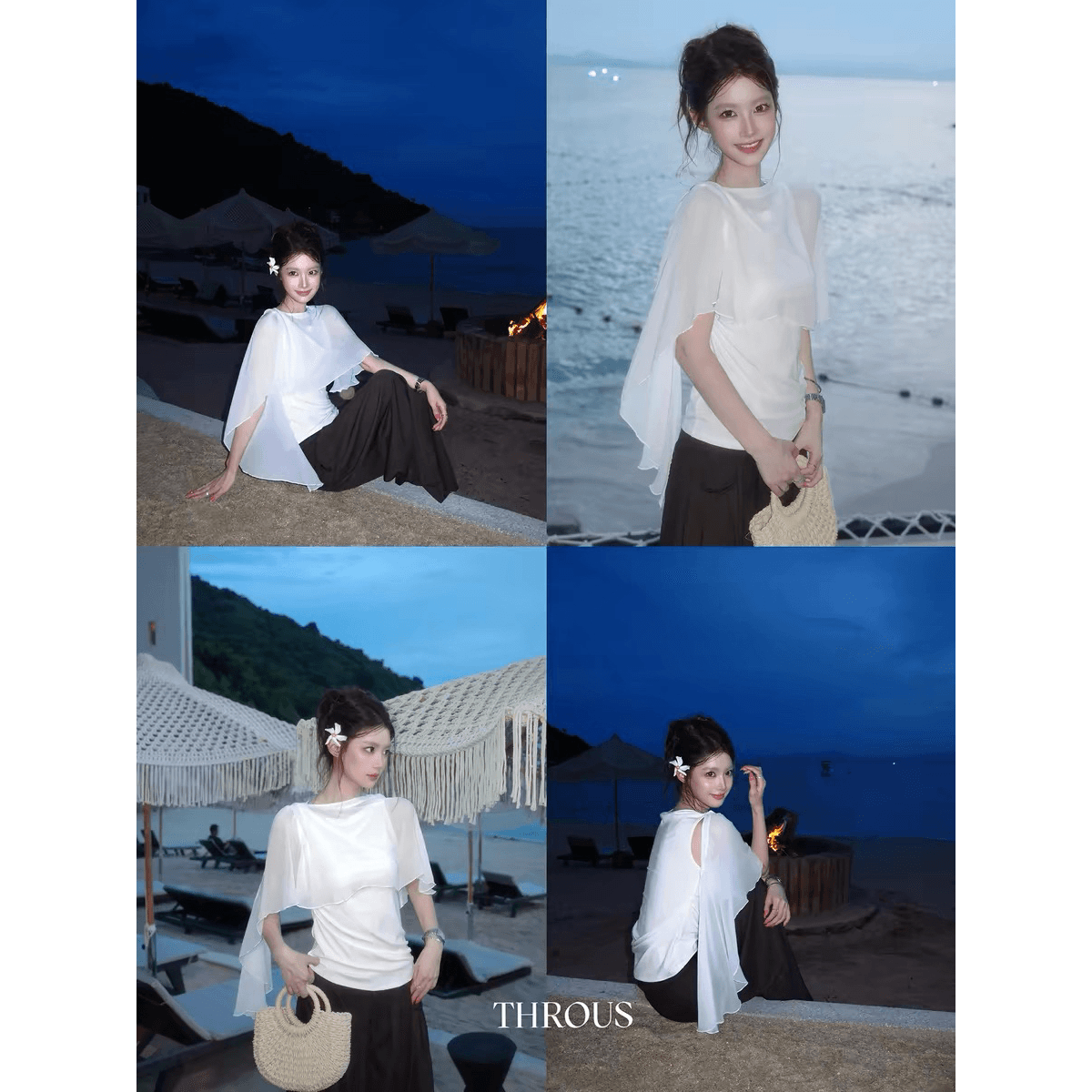감사합니다. 아니요 고기 스택 착용 사실 두 조각 조끼 숄 여성 여름 한 부서 품격 몸매 가꾸기 슬림해 보이는 얇은 스타일 만나는 맨위 이미지 5