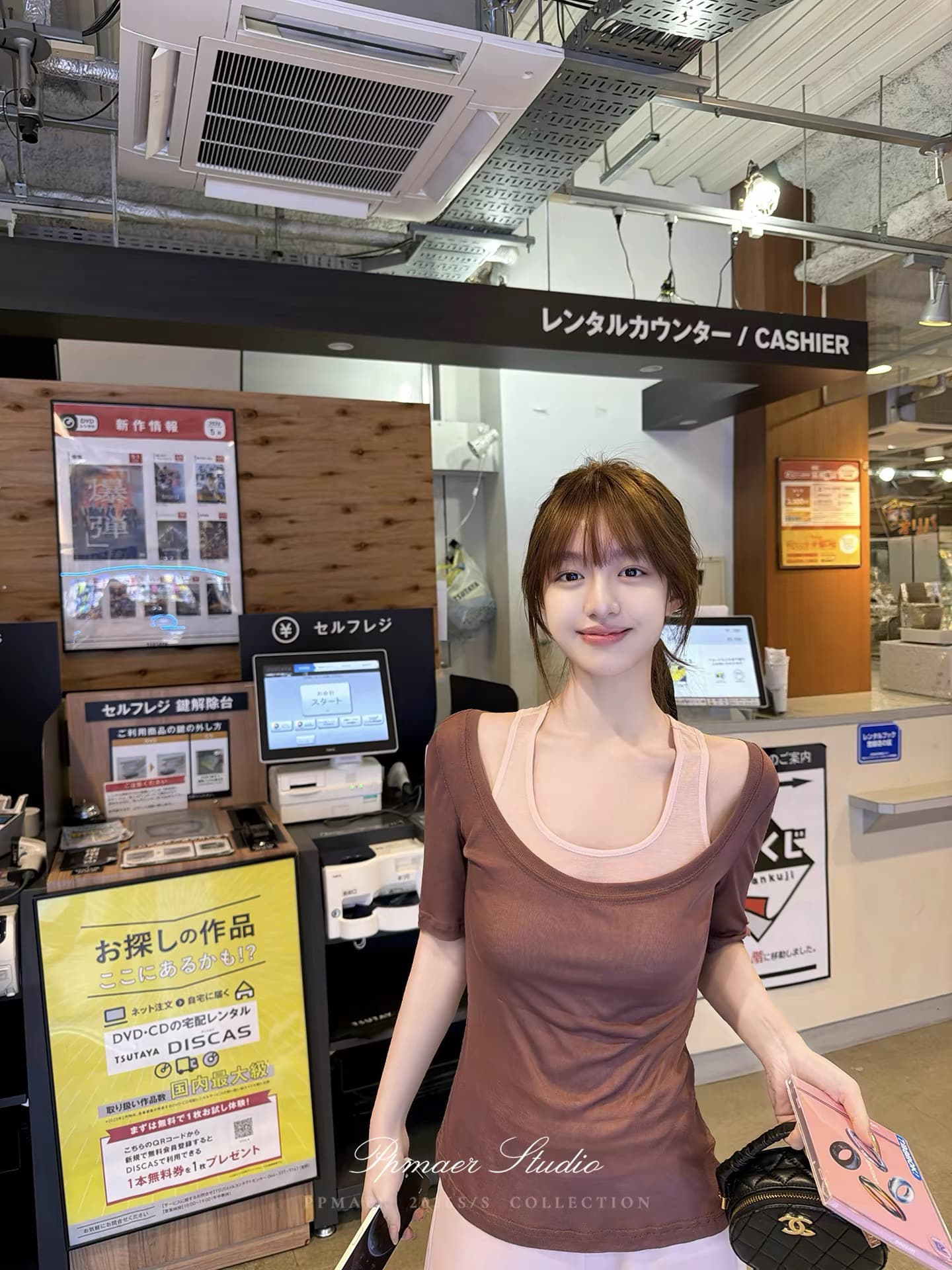 ppmaer 재미있는 소녀 주간 실크 라이 경기 서울 대 u 칼라 반소매 티셔츠 여성 품격 몸매 가꾸기 맨위 상세 이미지 4