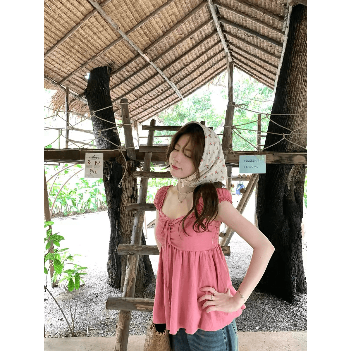 ptonumi 사랑 悸动 자카드 면 레이스 레이스 반팔 여성 셔츠 여름 프랑스식 광장 칼라 거품 소매 맨위 이미지 5
