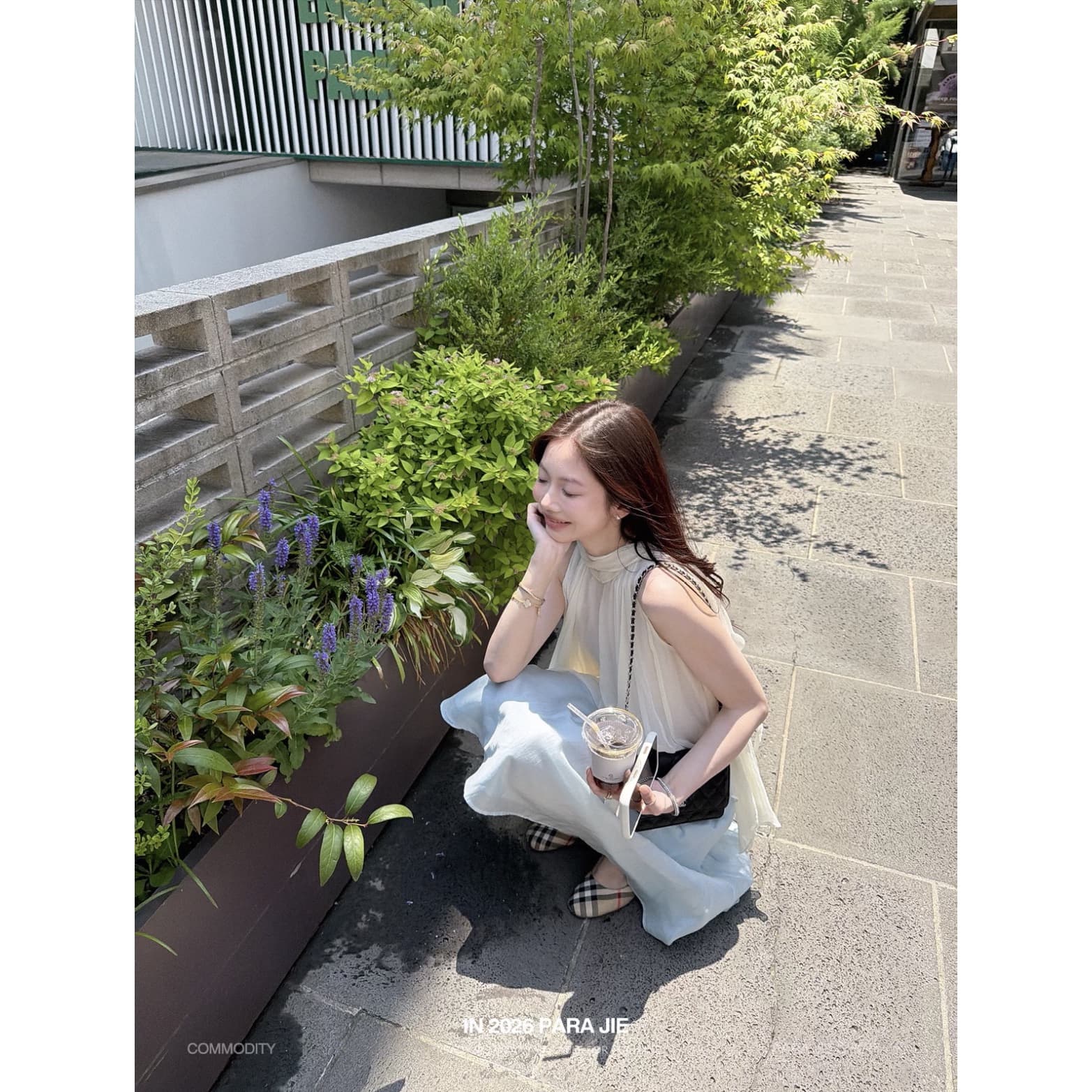para jie 시 지에 暮 주름 여가 시리아 아세트산 주간 실크 청 ~을 통해 부드러운 빛 질감 허리밴드 한 마디 반신 스커트 여성 이미지 5