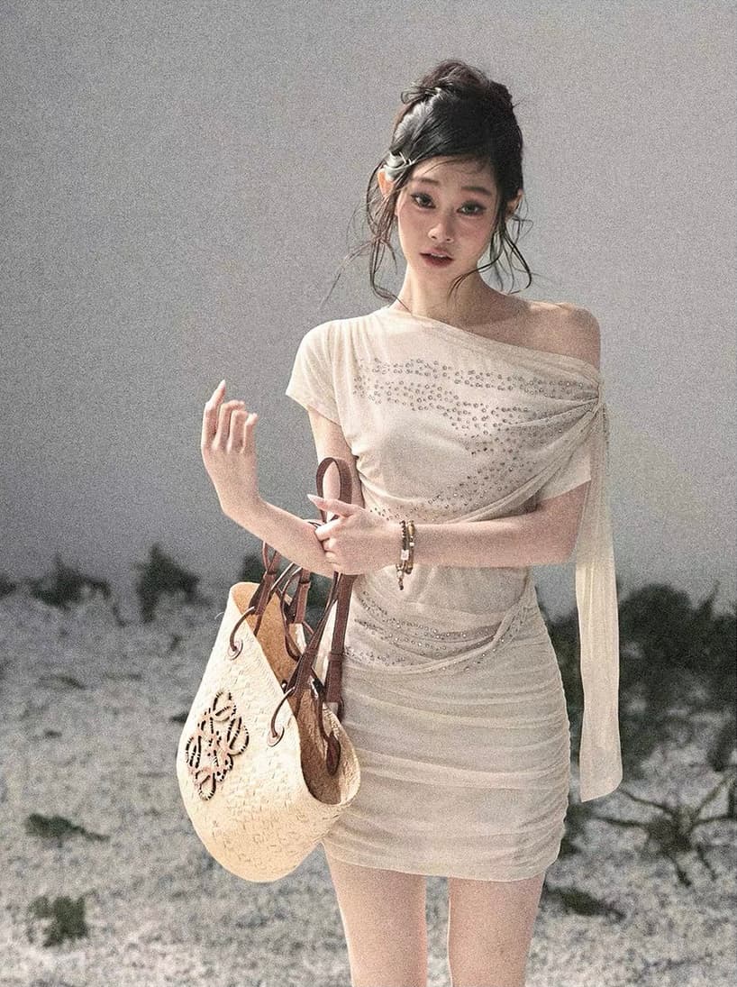 aomalm 덜 또한 눈 바람 밀어 넣는 ~ 중 별빛 프랑스식 로얄 자매 망사 플래시 훈련 여성 드레스 여름 타이트 스커트 미니 스커트 상세 이미지 1